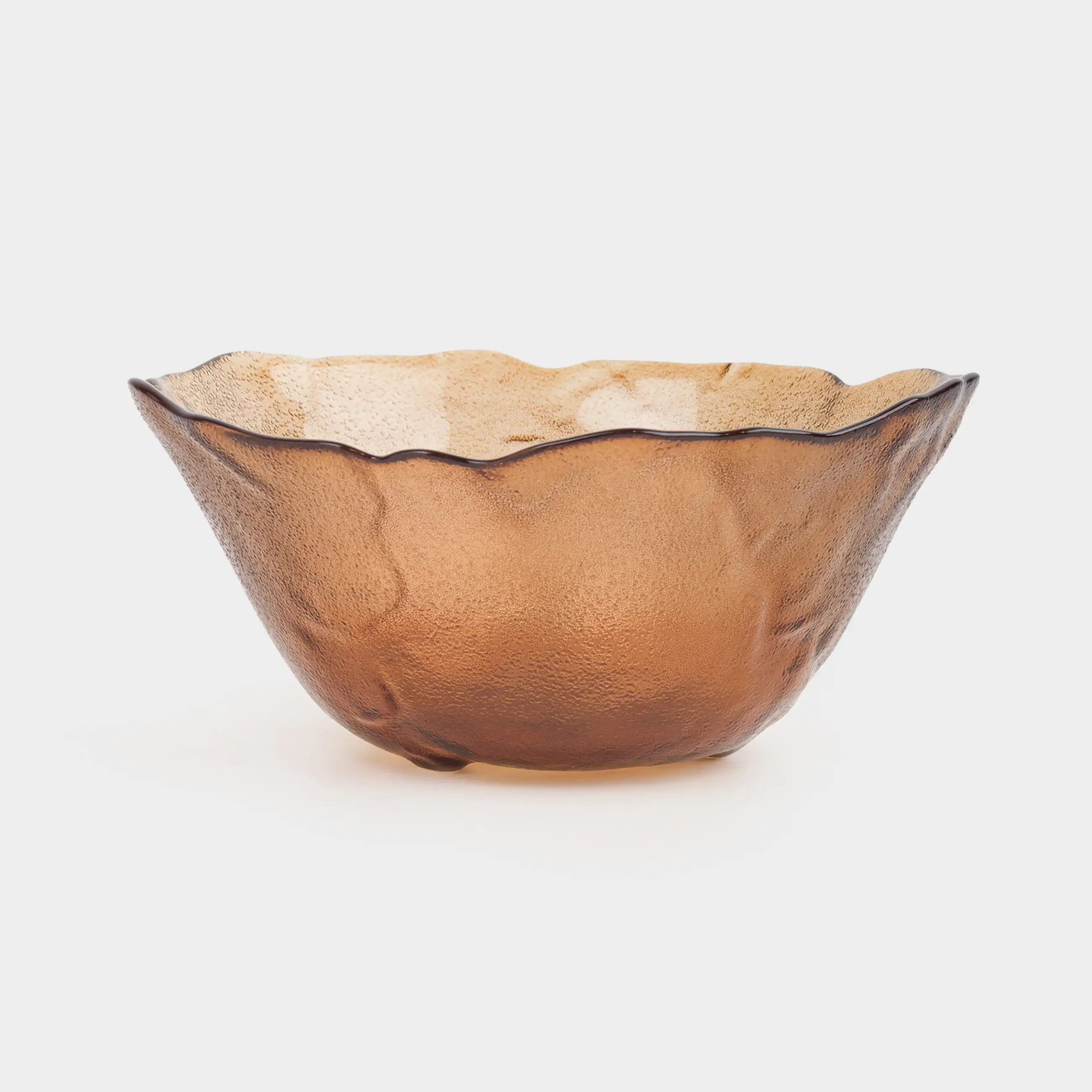 Salad bowl, 17x8 cm, ml, glass, amber, Glacial color
