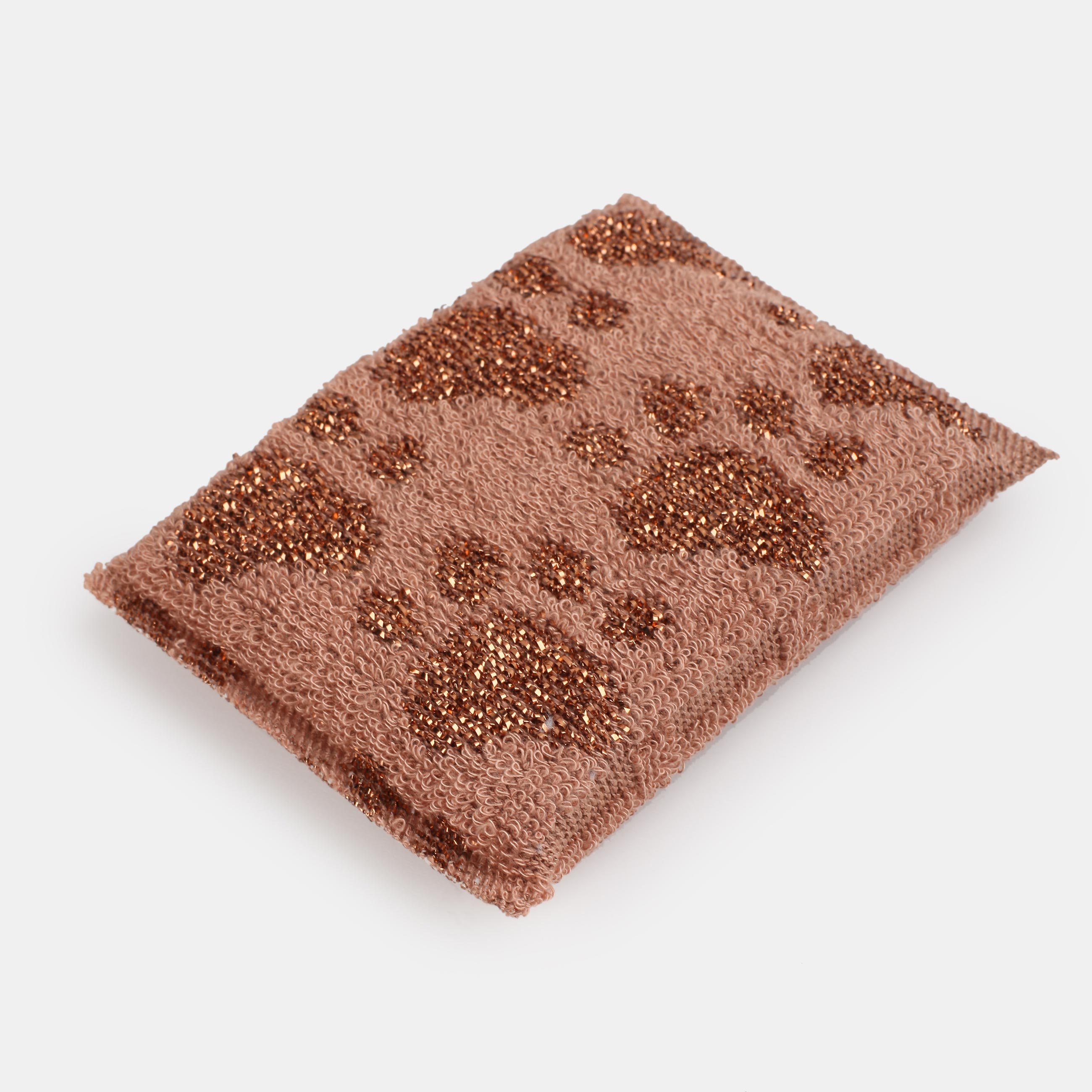 Sponge for washing dishes, 12x9 cm, double-stranded, polyester / foam rubber, bronze, Feet, Clean