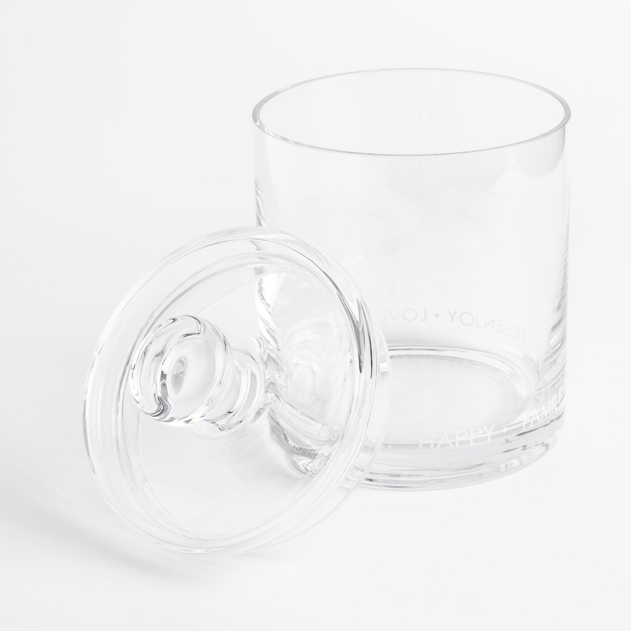 Storage container, 14x9 cm, 700 ml, glass, Clear font