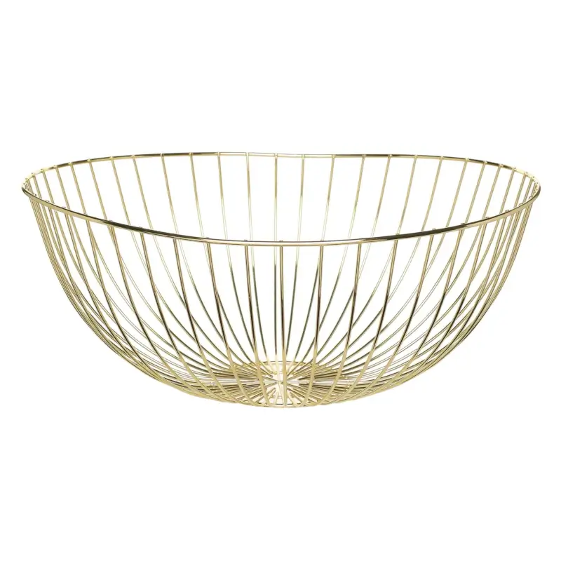 Fruit basket, 33 cm, metal, golden, Twigs, Twist gold