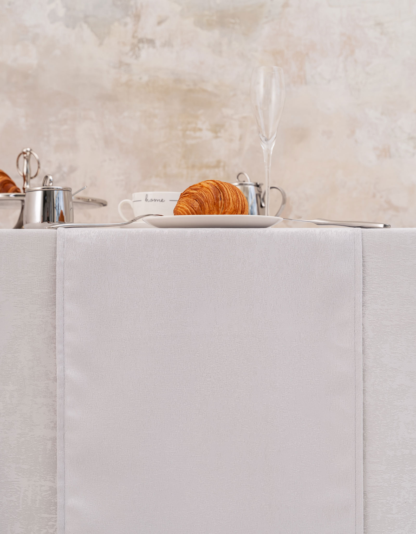 Table runner, 40x160 cm, polyester, grey, Jacquard