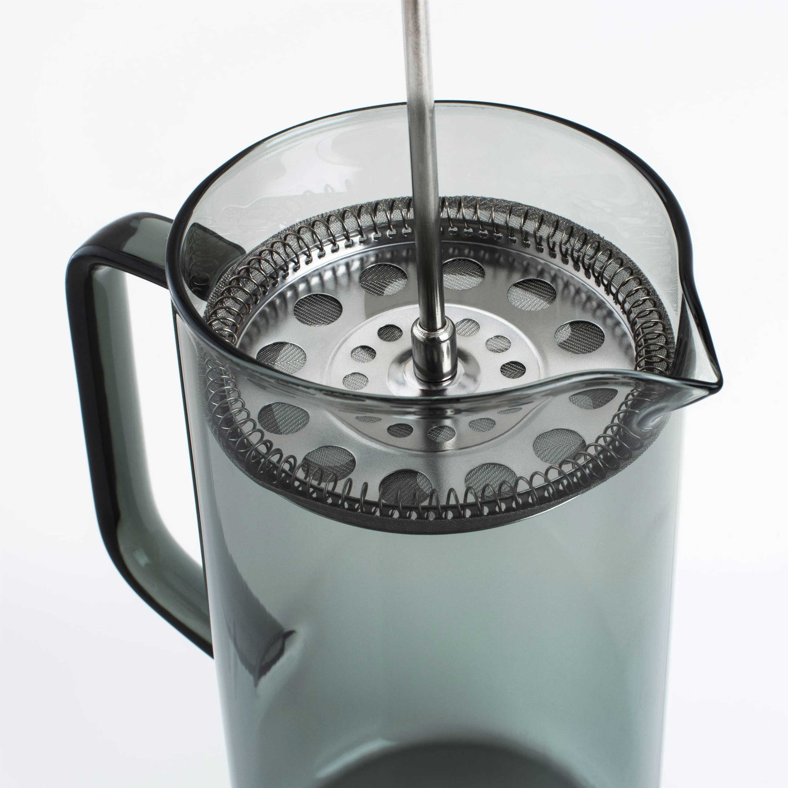 French press, 1,2 l, used glass / steel, grey, Flavor