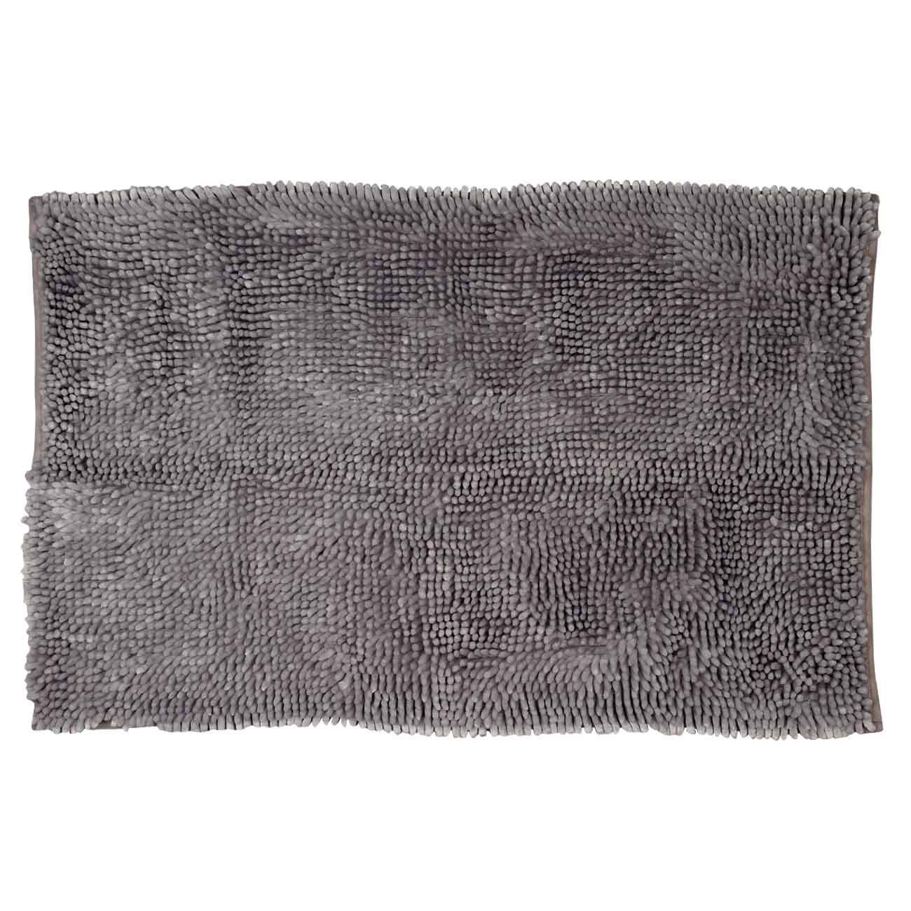 Bathroom mat, 50x80 / 50x50 cm, 2 pcs, Anti-slip, Polyester, Grey, Fluffy, image-1
