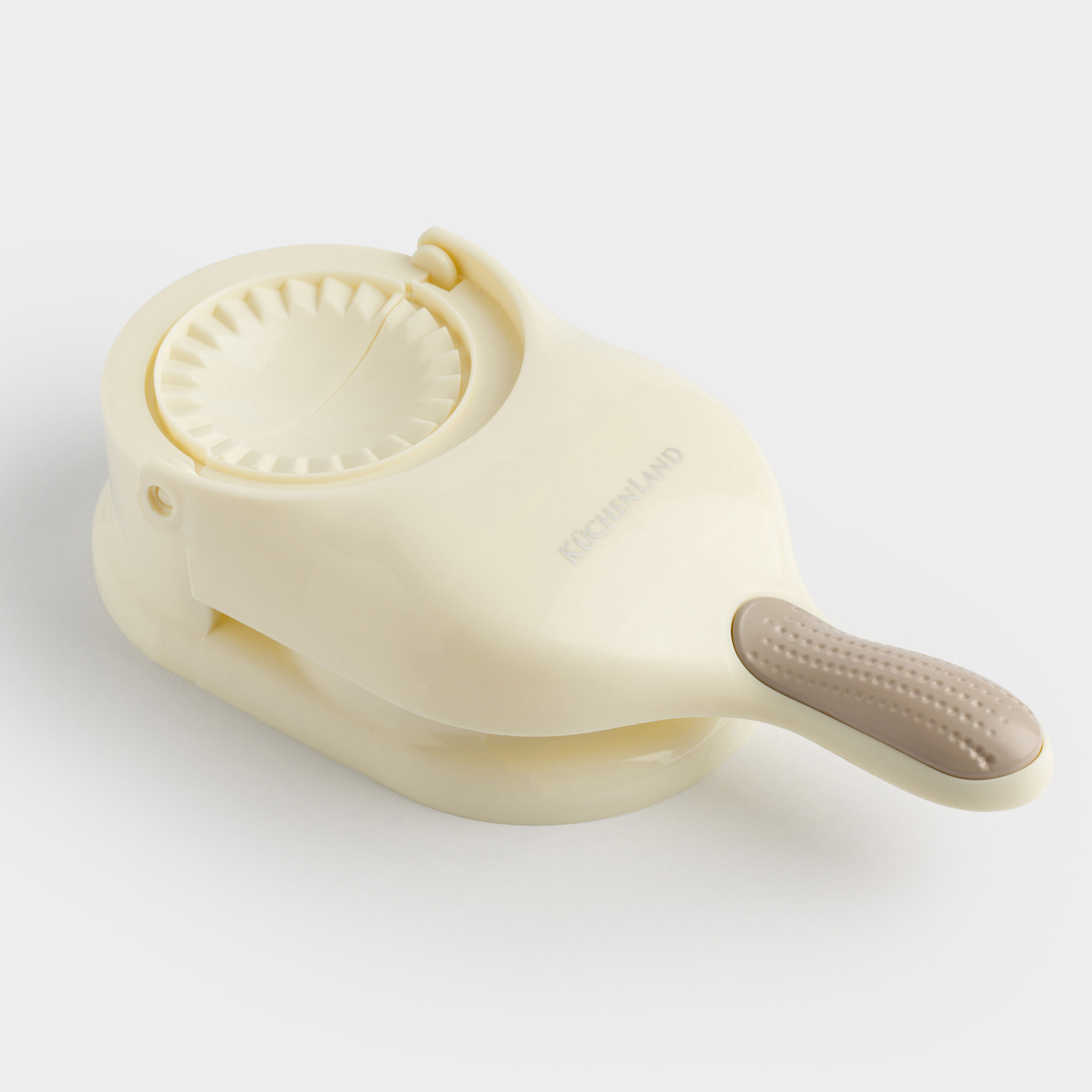 Dumpling mold, 25x10 cm, 2 in 1, with handle, plastic, beige, Bakery, image-2