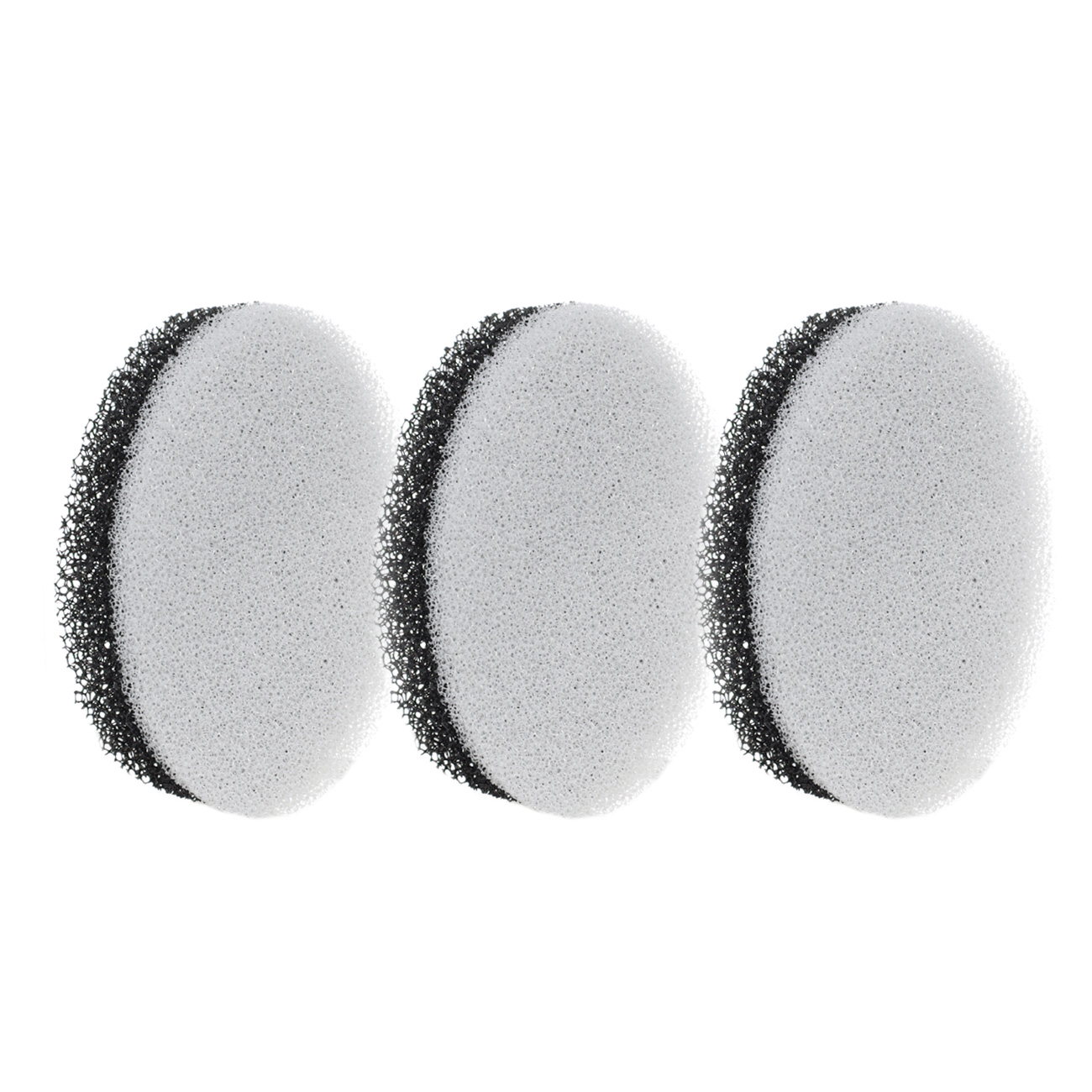 Sponge for washing dishes, 9x6 cm, 3 pcs, abrasive, oval, black and gray, Black clean, image-0