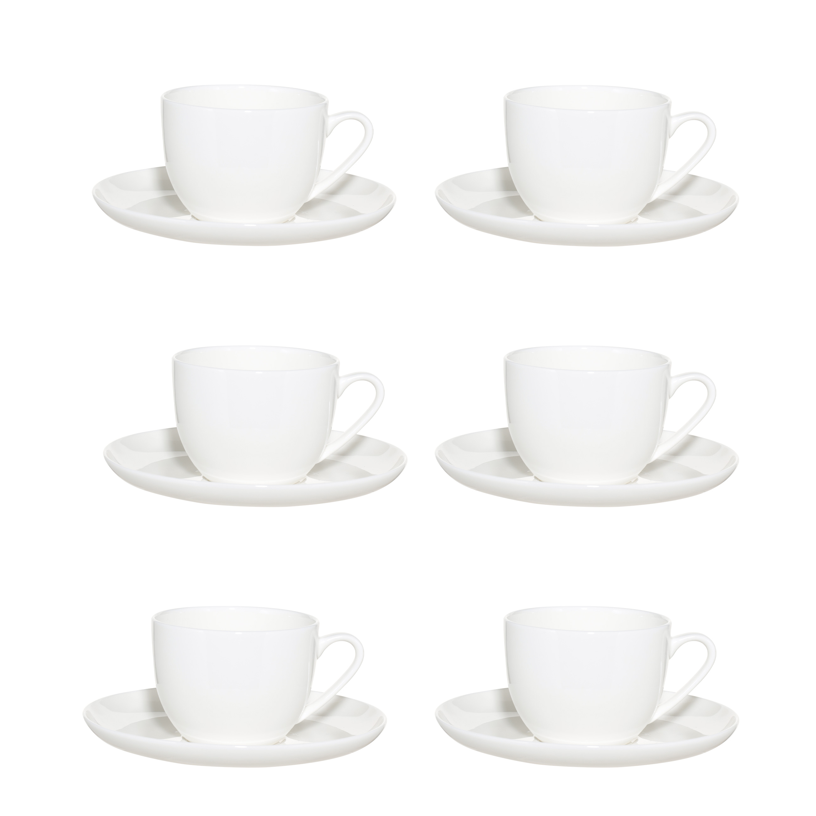 Tea pair, 6 pers, 12 pr, 250 ml, porcelain F, white, Ideal white, image-0