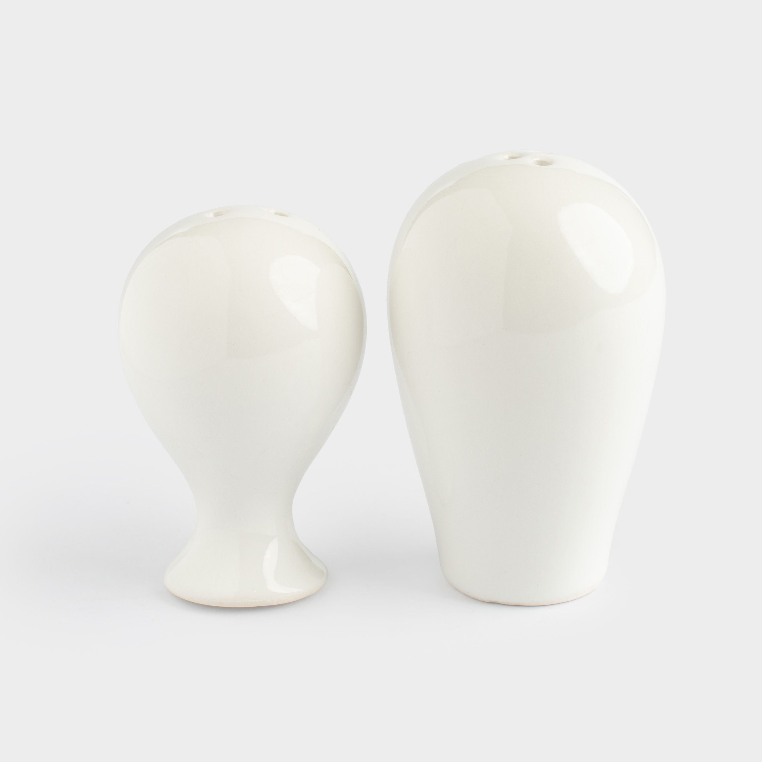 Salt and pepper set, 8 cm, ceramic, white and gold, Cavalier and Lady, He&She, image-2