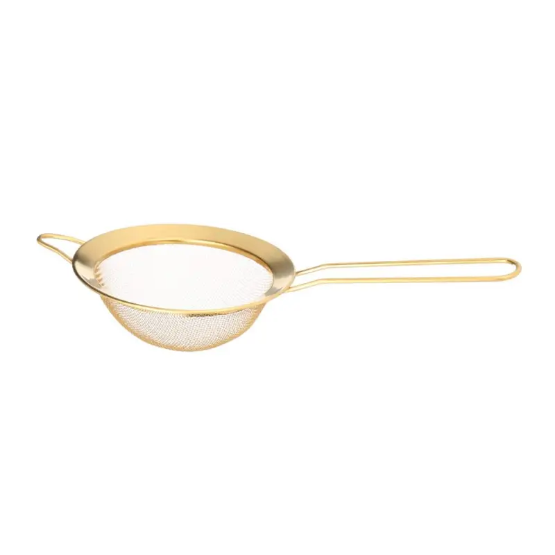 Sieve, 12 cm, with handle, steel, gold, Device gold ,image-0