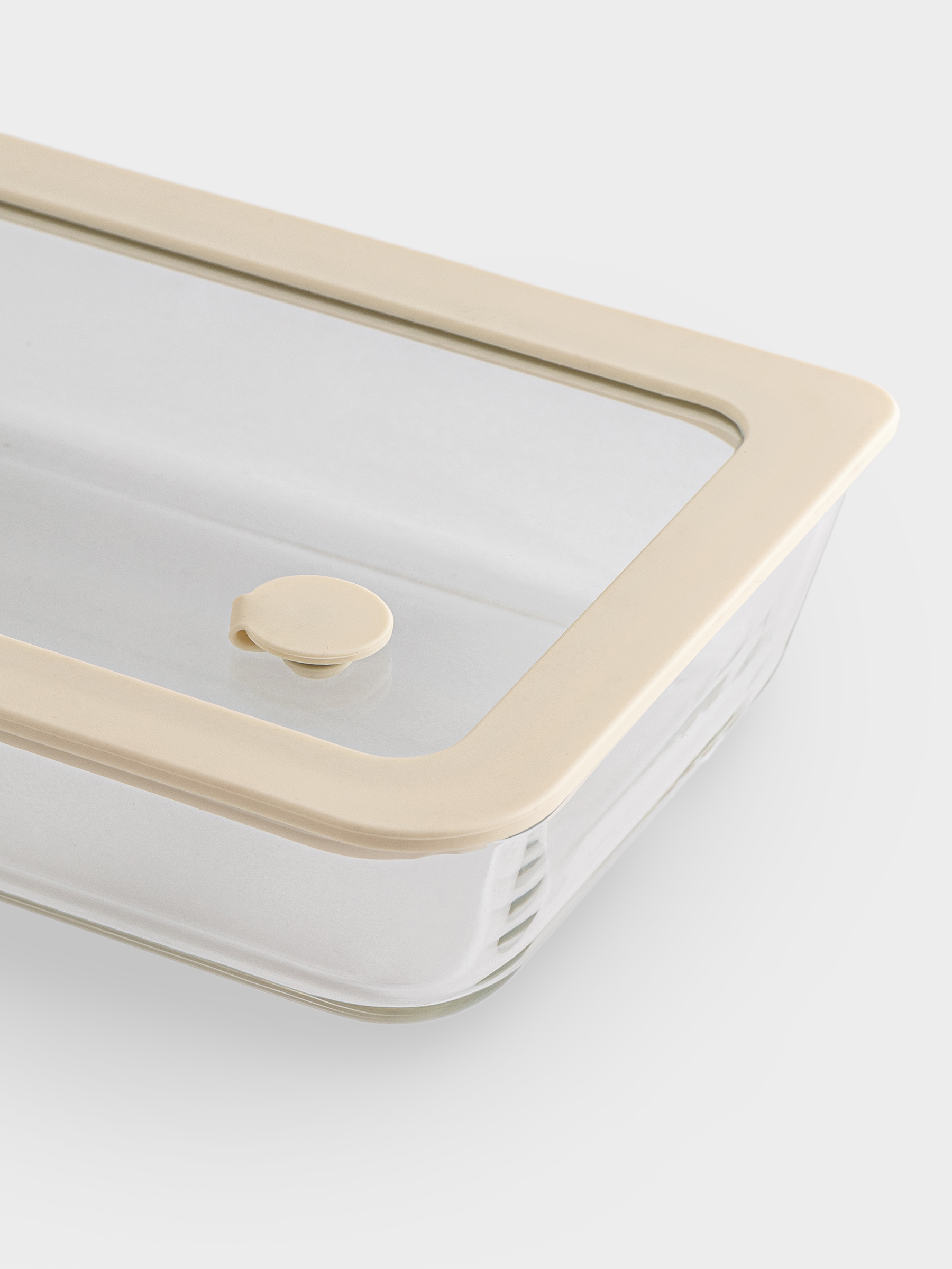 Container, 700 ml, with valve, glass T / silicone, rectangular, beige, Verre, image-2