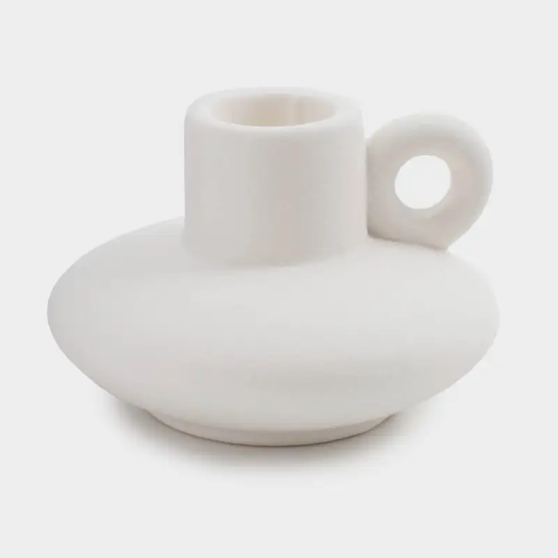 Candlestick, 6 cm, for a thin candle, porcelain P, white, Jug, Antic