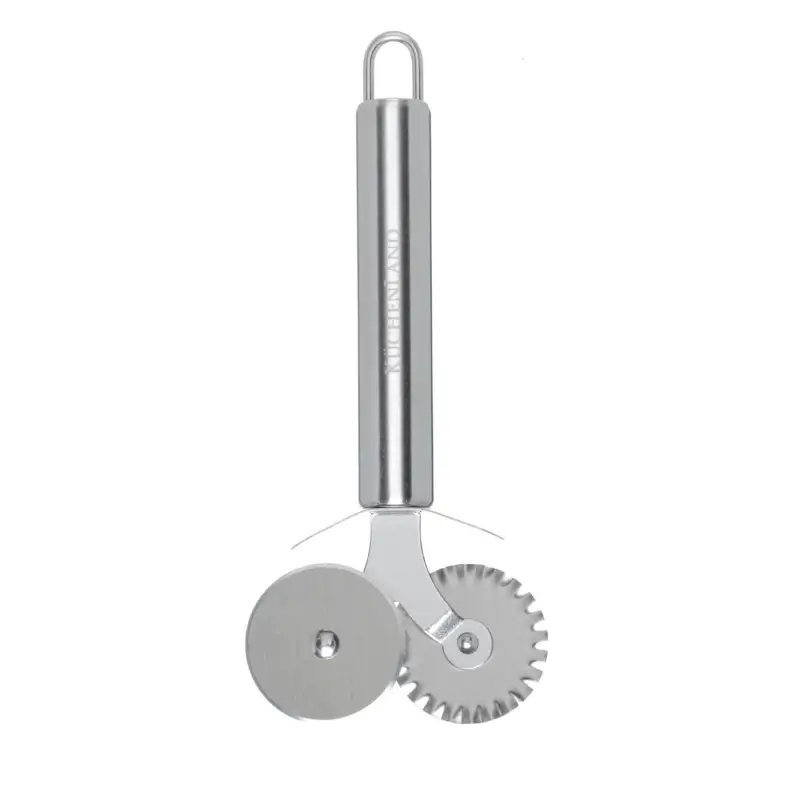 Pizza and dough knife, 18 cm, double-sided, with wavy blade, steel, Spiro ,image-0