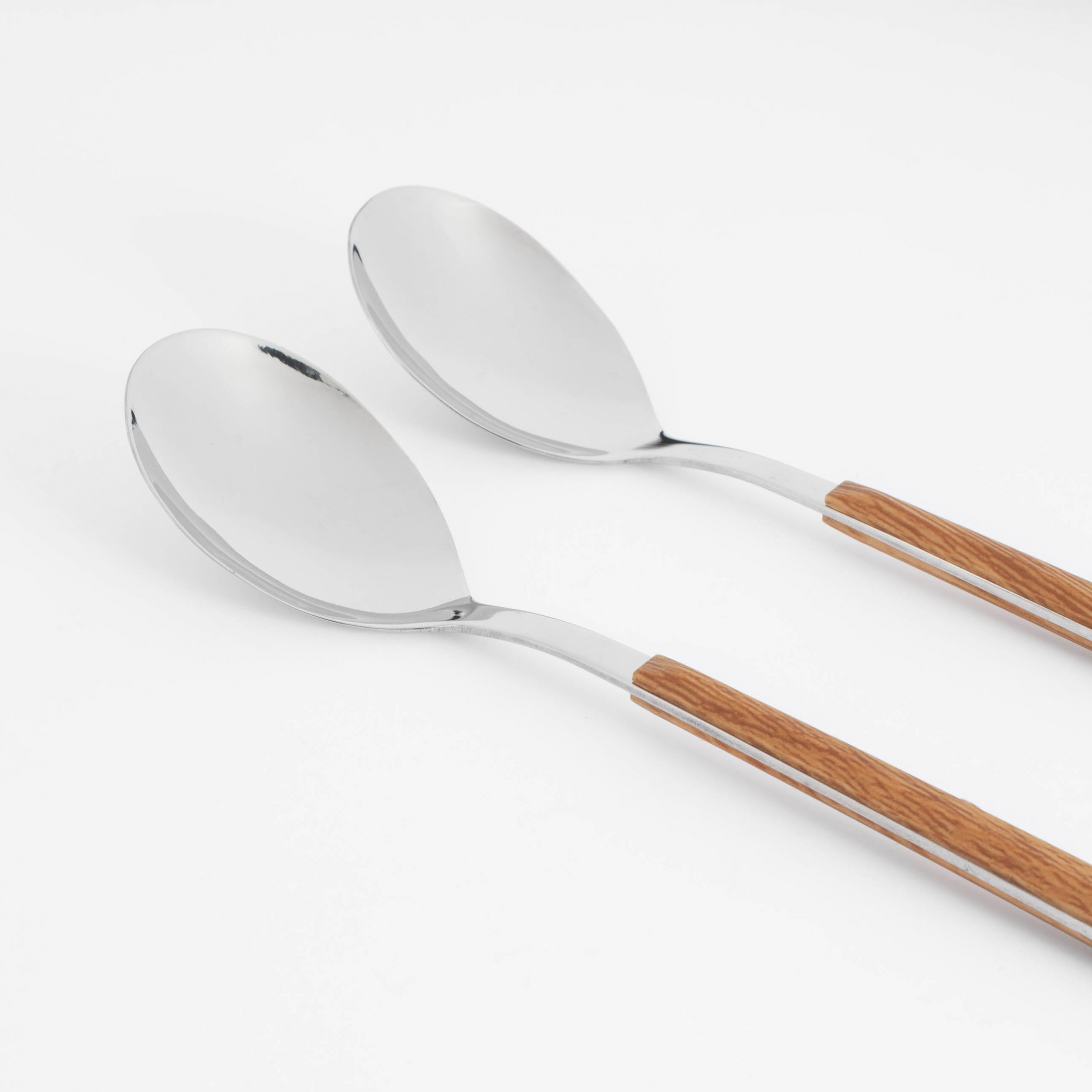Tea spoon, 2 pcs, steel/plastic, brown, Prague, image-1