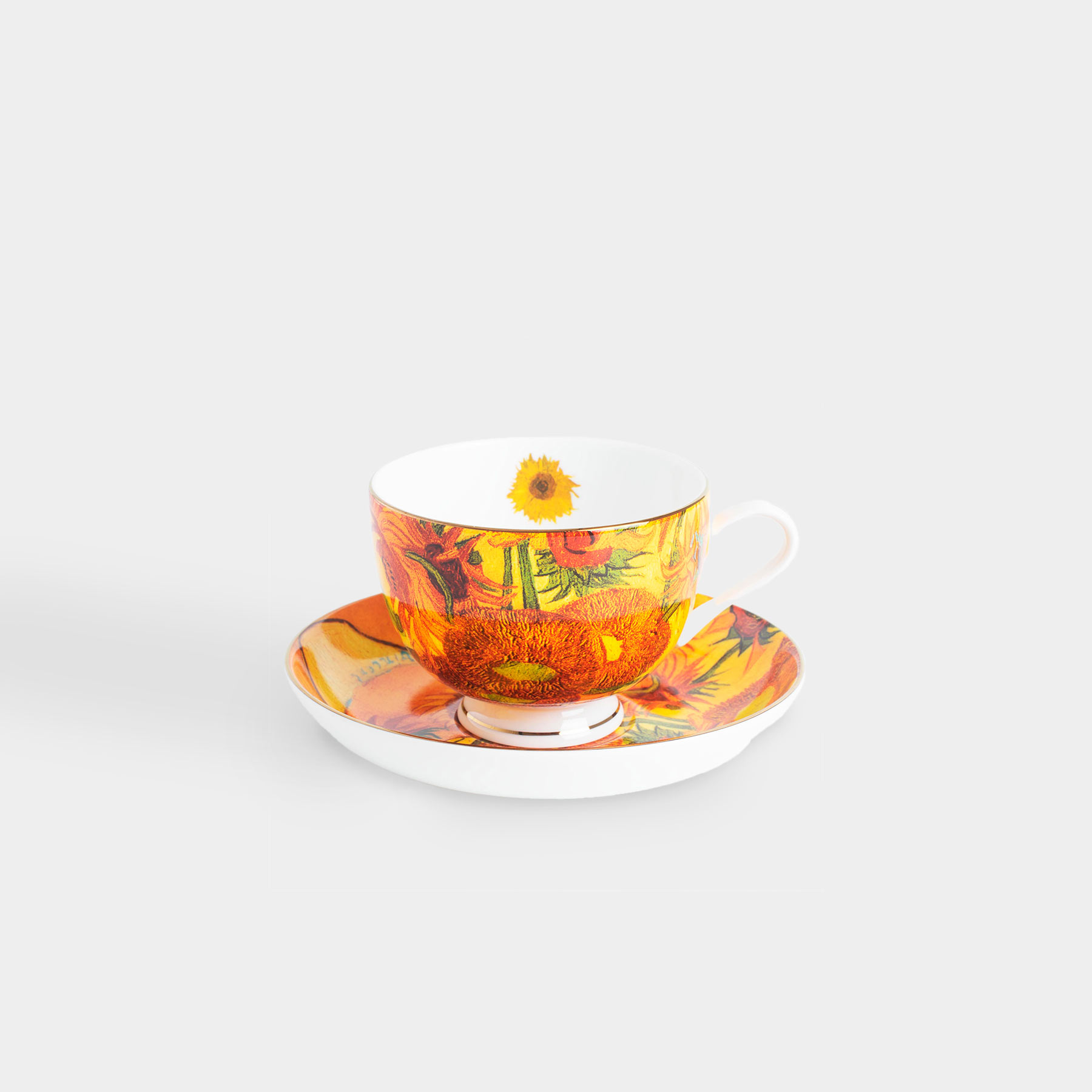 Tea pair, 1 person, 2 items, 210 ml, porcelain F, Sunflowers, Van Gogh, Art sunflowers