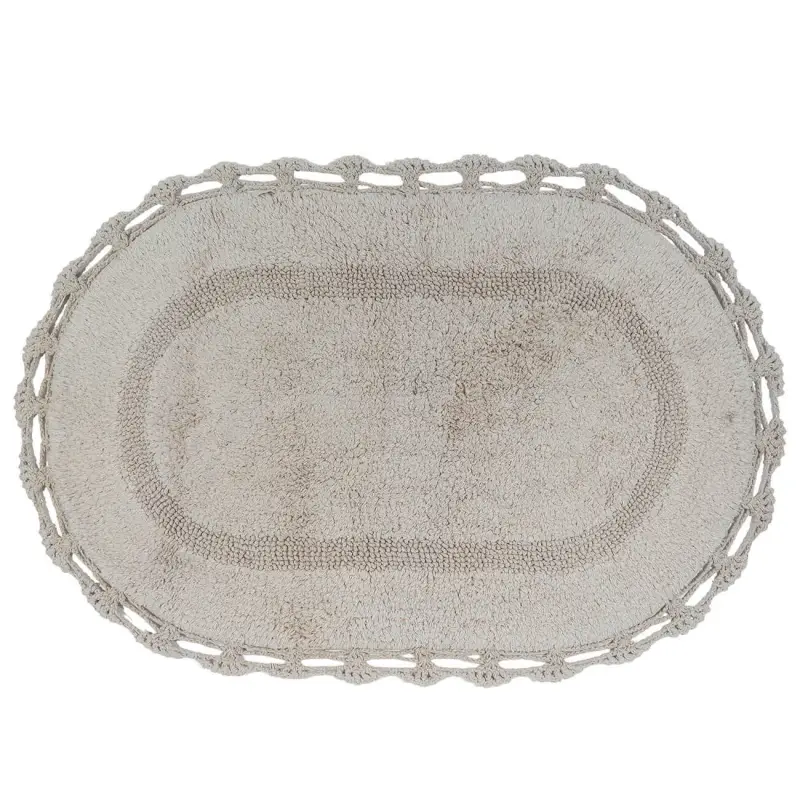 Mat, 60x100 cm, cotton, Beige, Lace, Knit