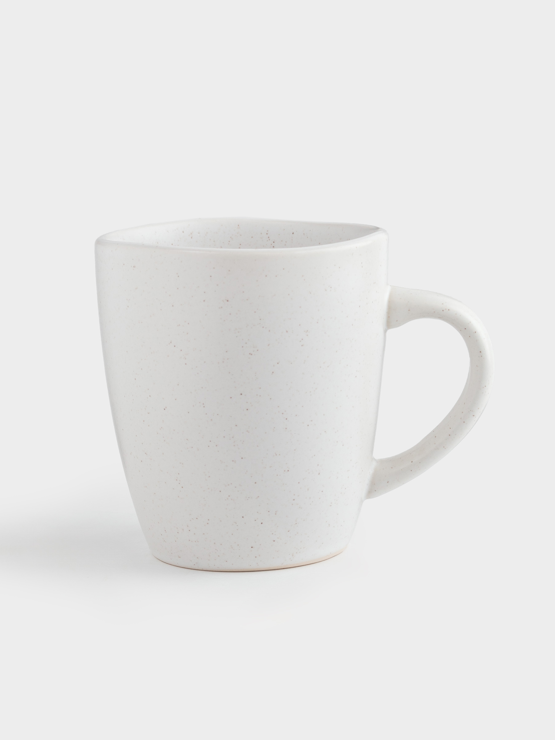 Mug, 470 ml, 2 pcs, ceramic, milky, speckled, Uneven edge, Demicile light, image-1