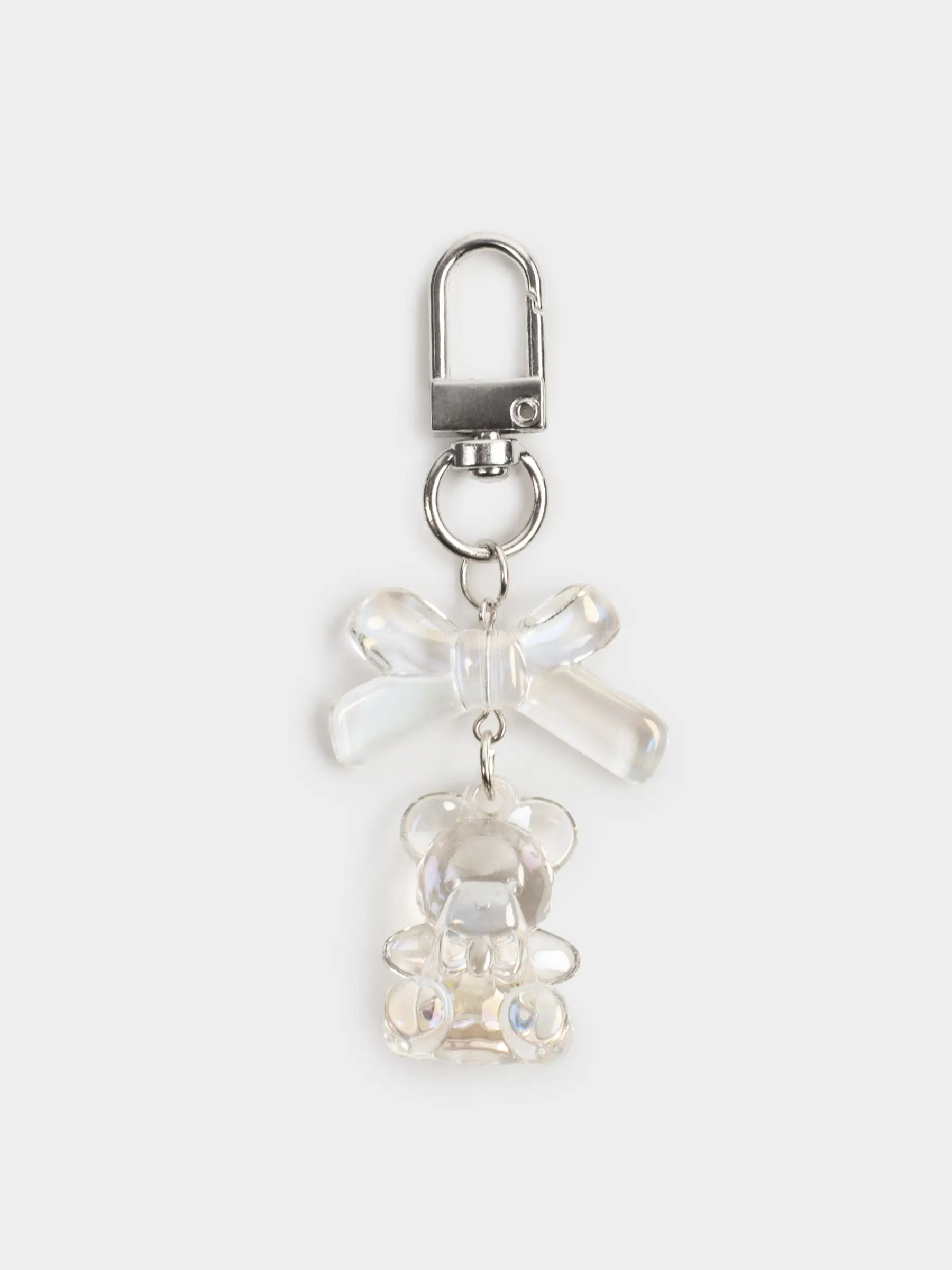 Keychain, 8 cm, acrylic/metal, mother-of-pearl, Teddy Bear, Keychain polar, image-0