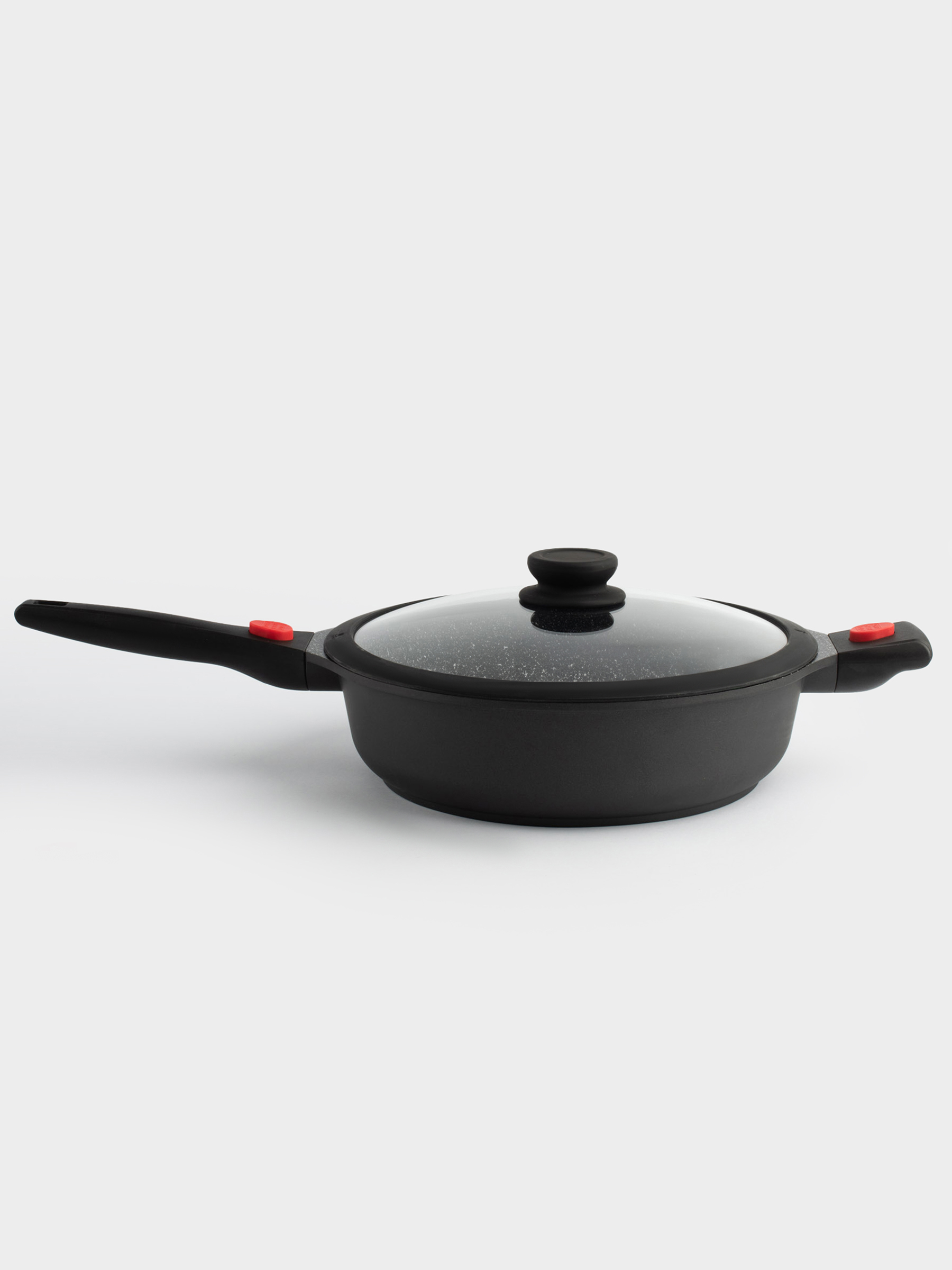 Saucepan, 28 cm, with lid, 3 removable handles, coated, aluminum, Solution Red 2, image-3