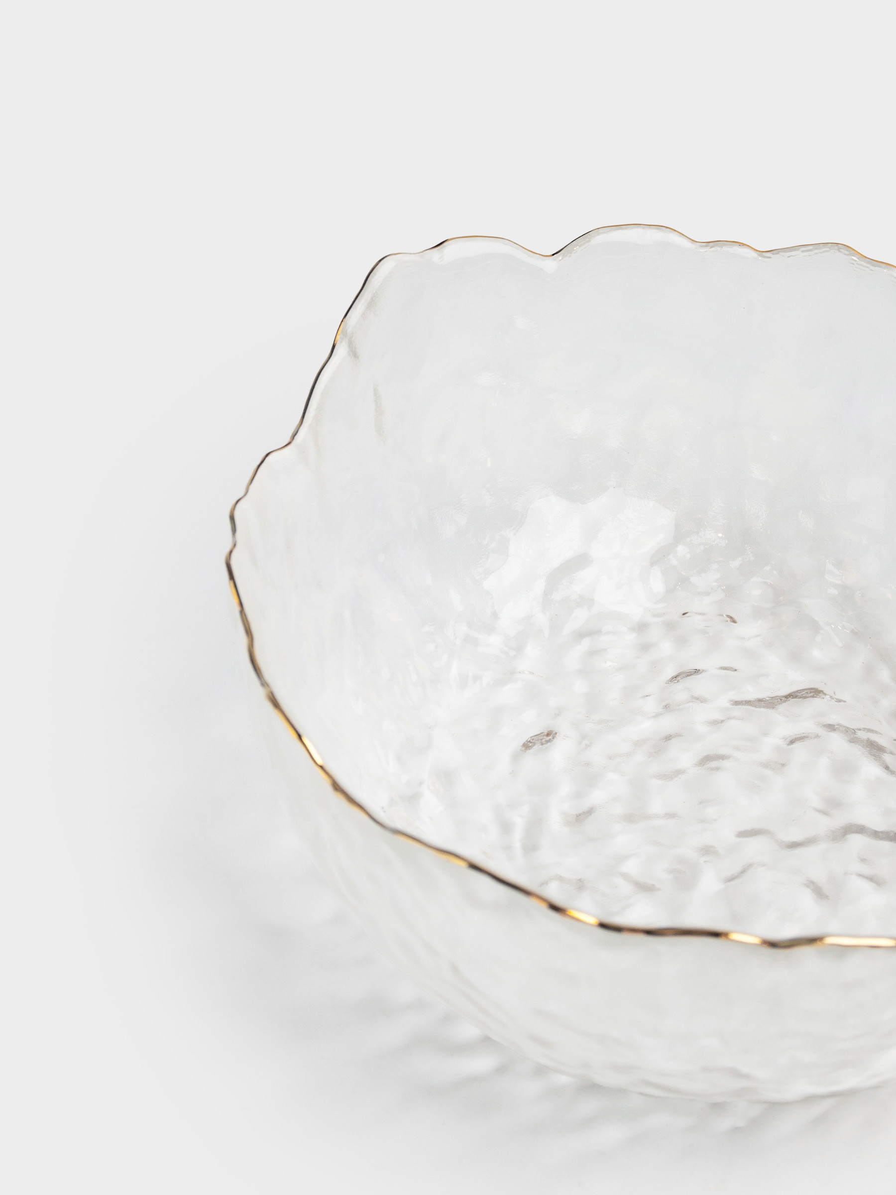 Salad bowl, 17x7 cm, 850 ml, glass, with golden edging, Nautilus gold, image-3