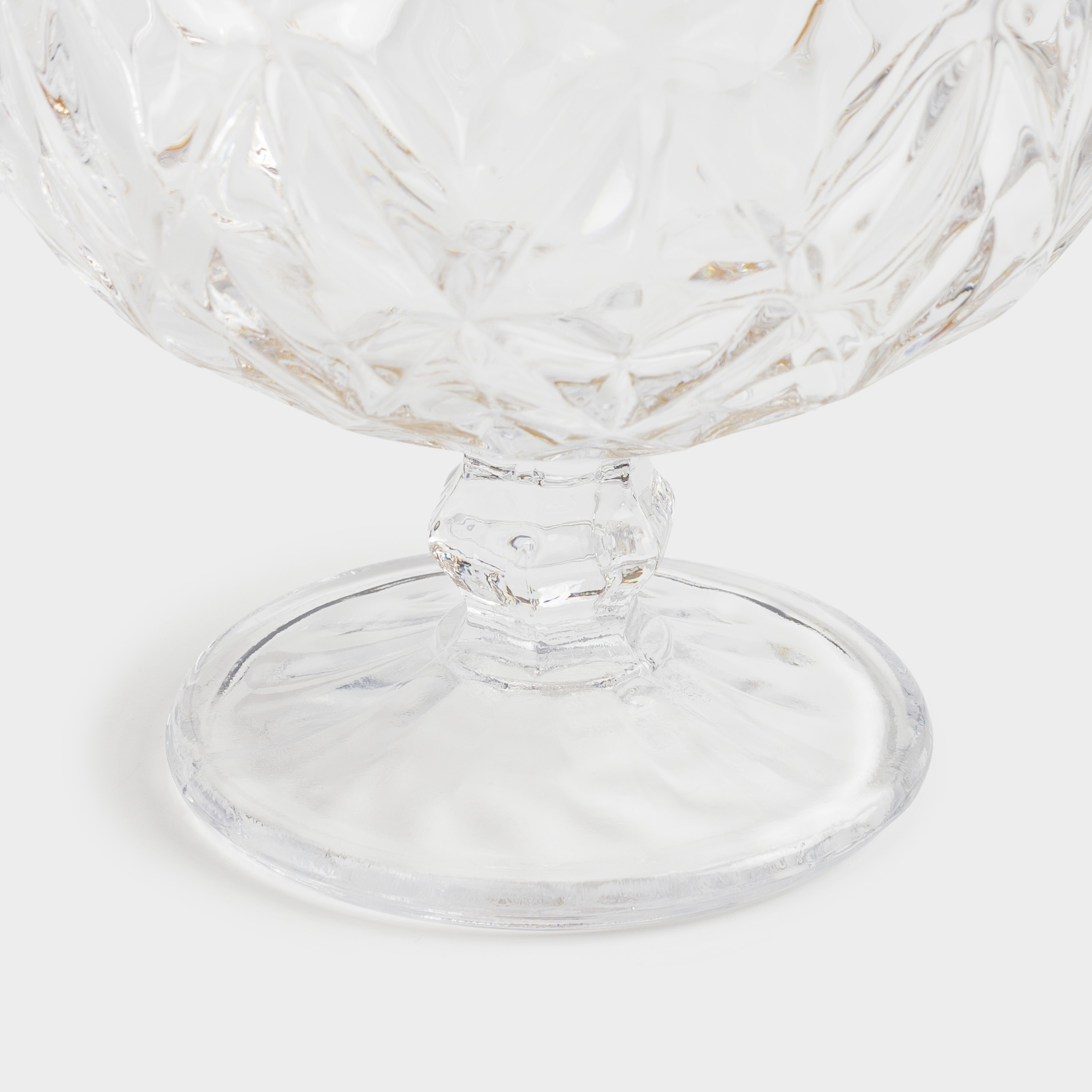 Cream bowl, 12 cm, 320 ml, P glass, with golden edging, Rhomb gold
