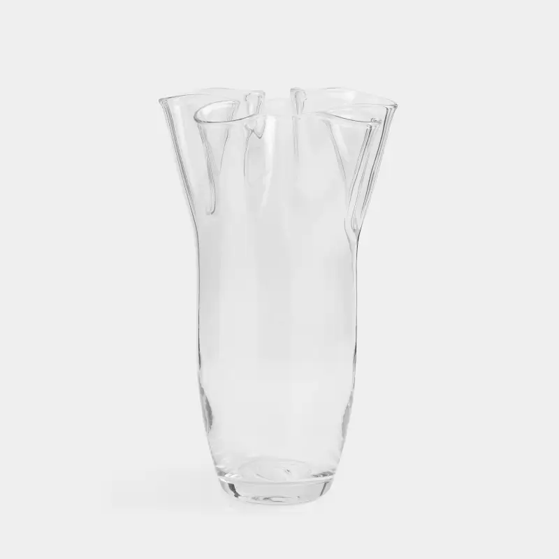 Flower vase, 31 cm, Glass, Crumpled effect, Crumple ,image-0