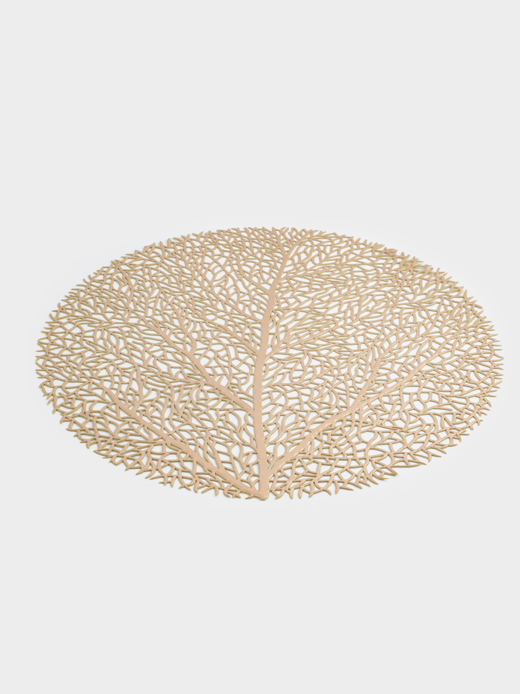 Napkin for appliances, 38 cm, PVC, round, golden, Wood, Azhur Grid, image-1
