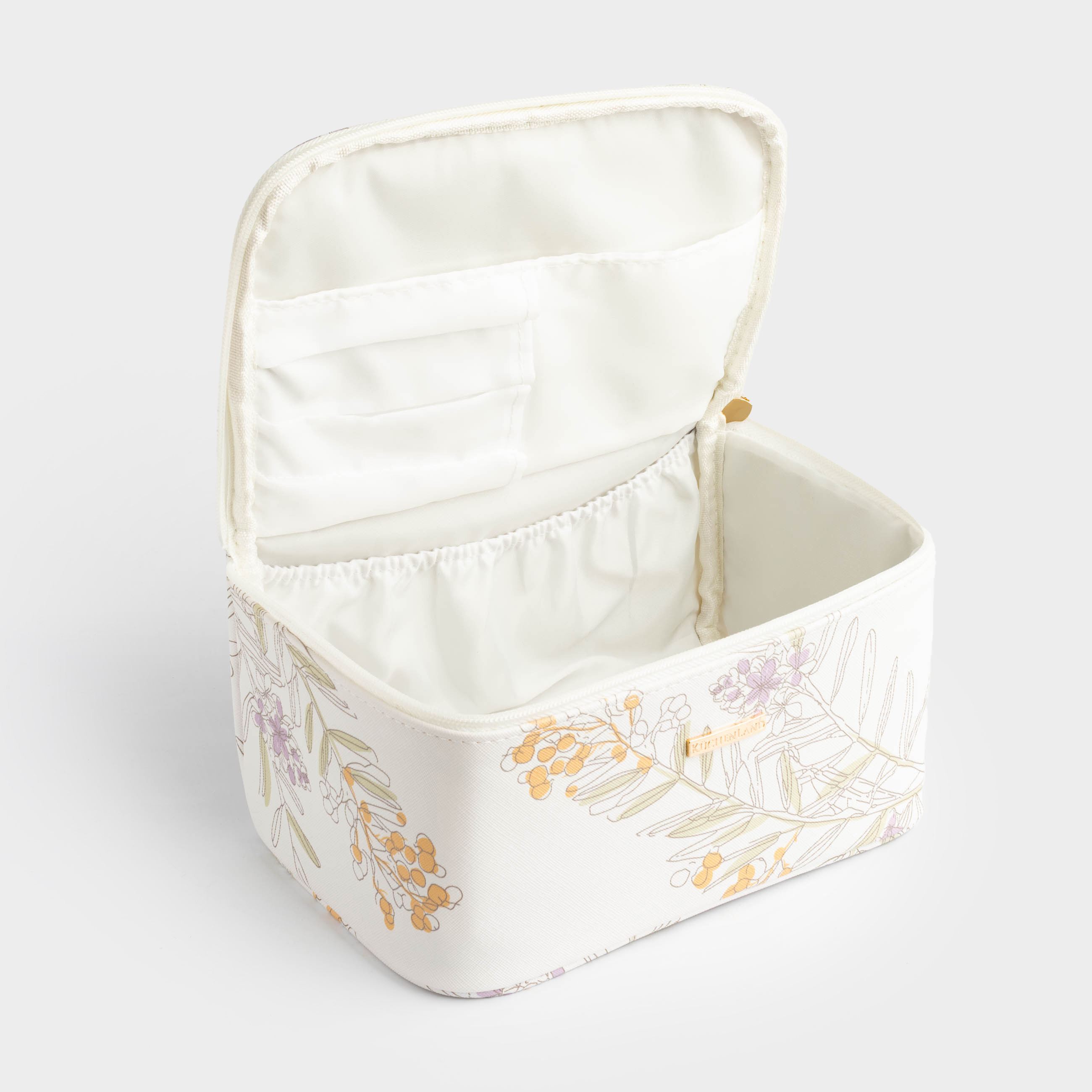 Cosmetic bag, 23x13 cm, with handle, polyurethane, white, Mimosa, Isadora, image-4