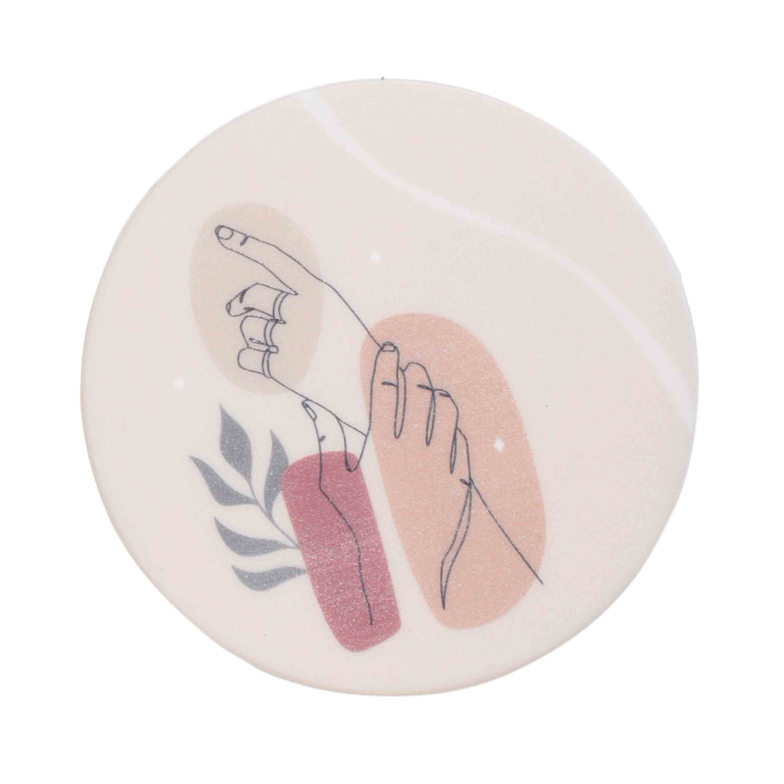 Mug stand, 10 cm, 2 pcs, Silicone, Beige, Hands, Hand, image-2