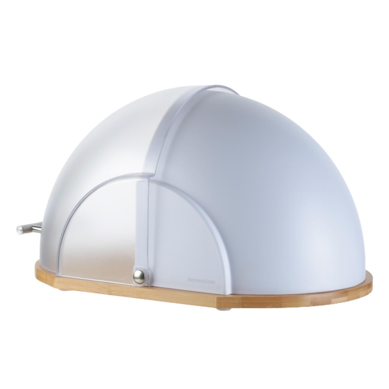 Bread box, 39x26x20 cm, plastic / bamboo, oval, silver-gray, Assist
