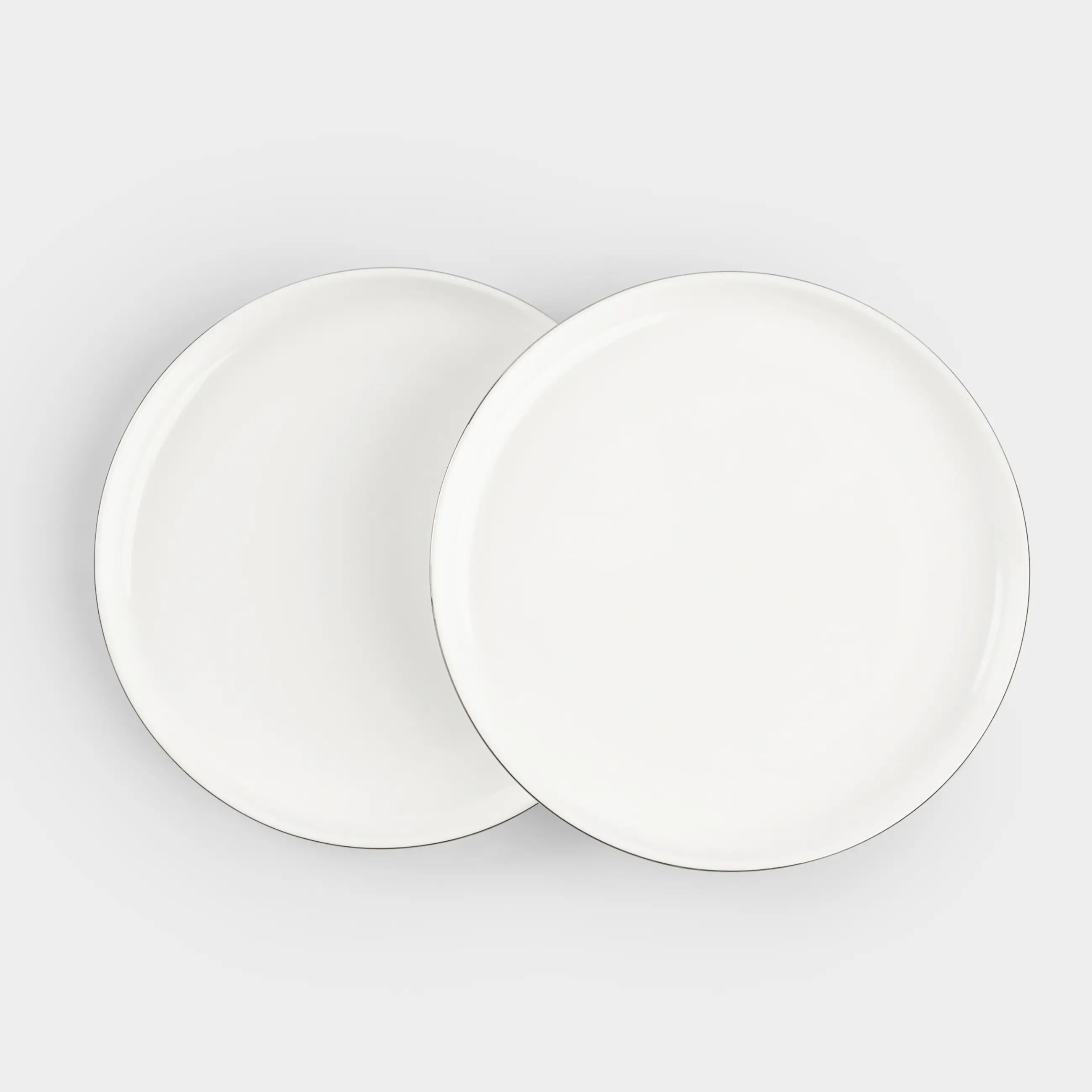 Dessert plate, 20 cm, 2 pcs, porcelain F, white, Ideal silver