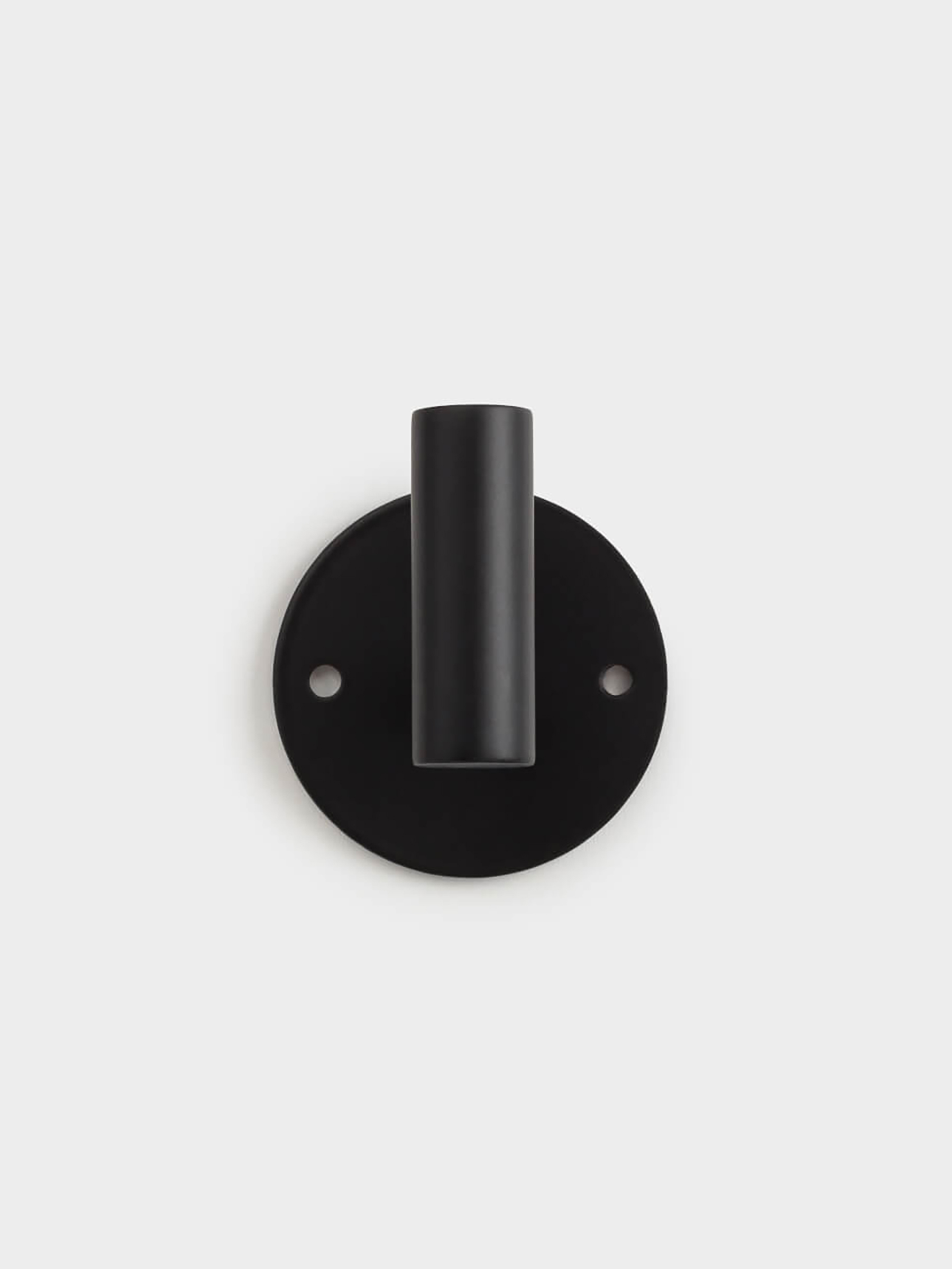 Hook, 6 cm, wall-mounted, Velcro, steel, black, Total black