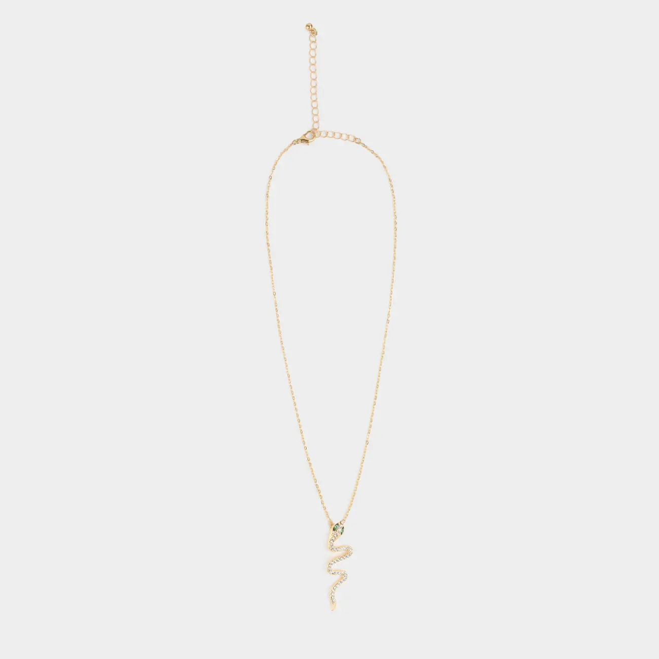 Chain, 45 cm, with pendant, metal, gold, Snake, Jewelry snake, image-0