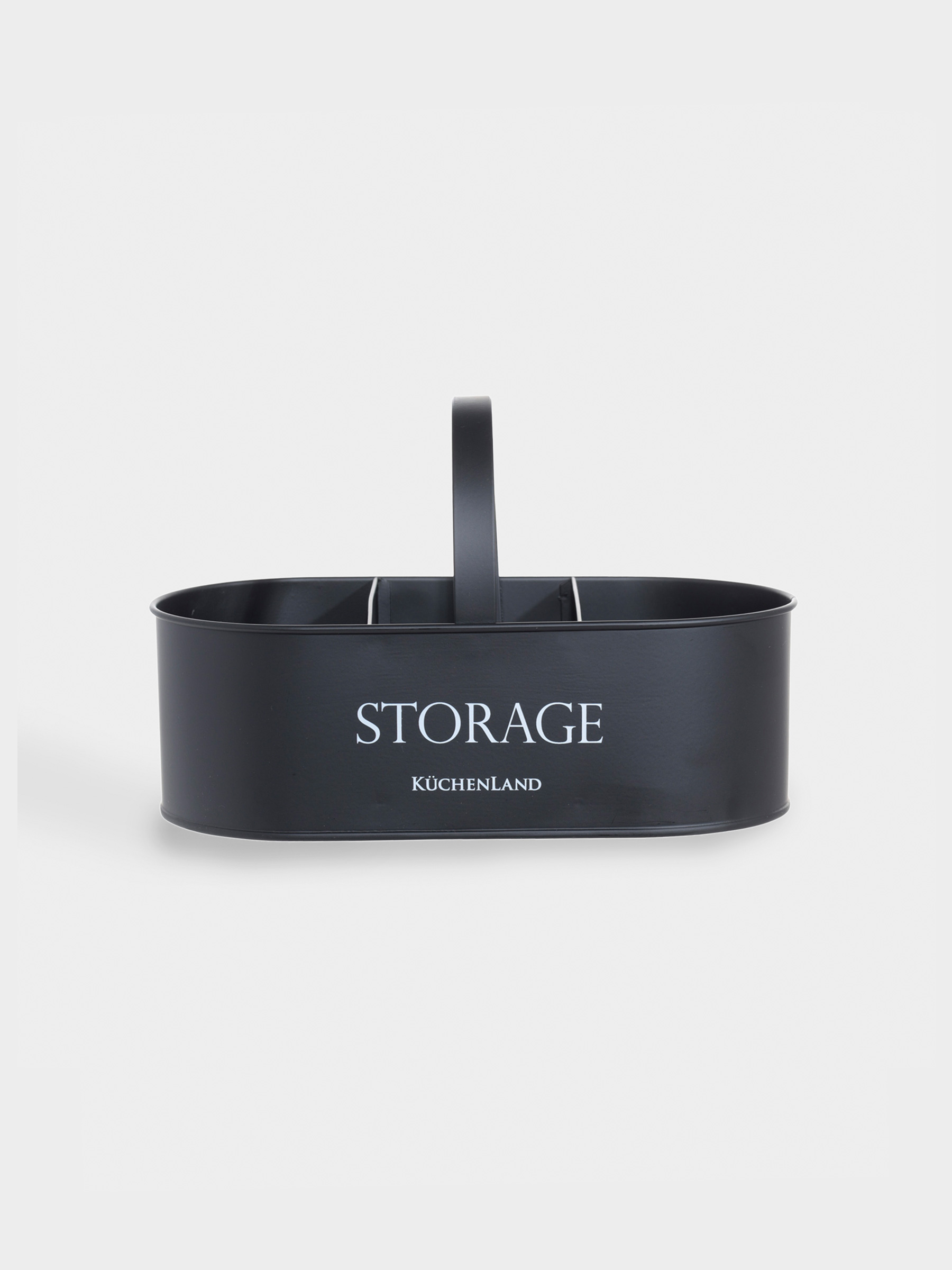 Detergent organizer, 24x13 cm, 3 units, portable, metal, black, Compact black, image-0