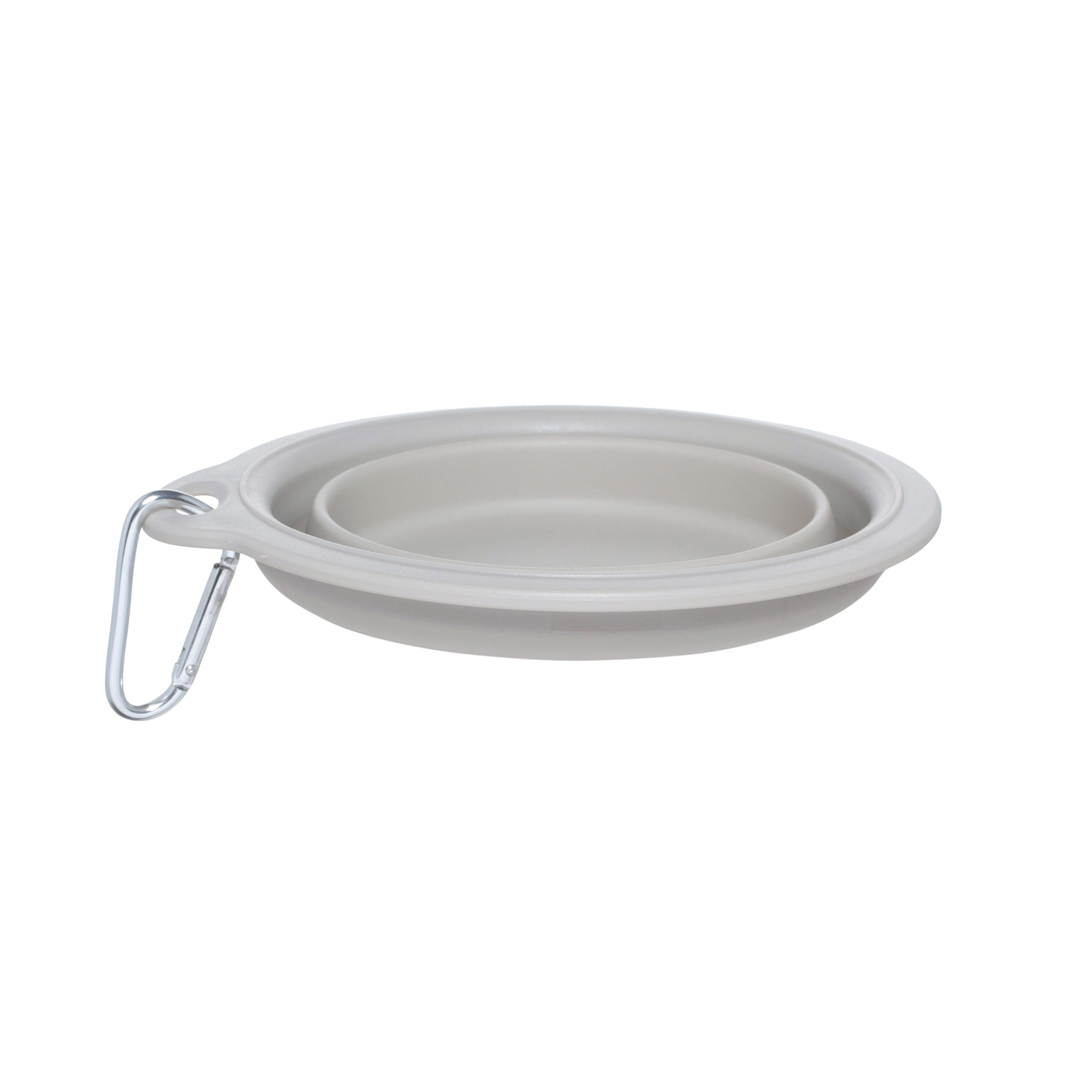 Pet bowl, 14x15 cm,420 ml, travel, folding, plastic / rubber, grey, Fast pet, image-1