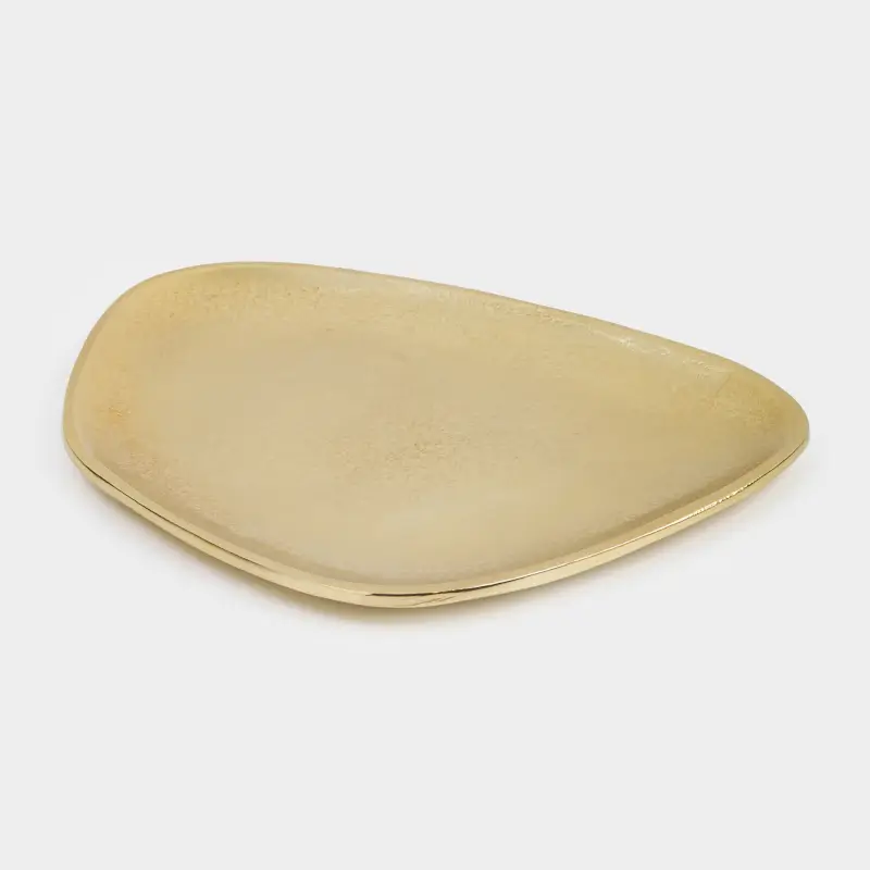 Decorative dish, 20x25 cm, metal, golden, Stone, Fantastic gold