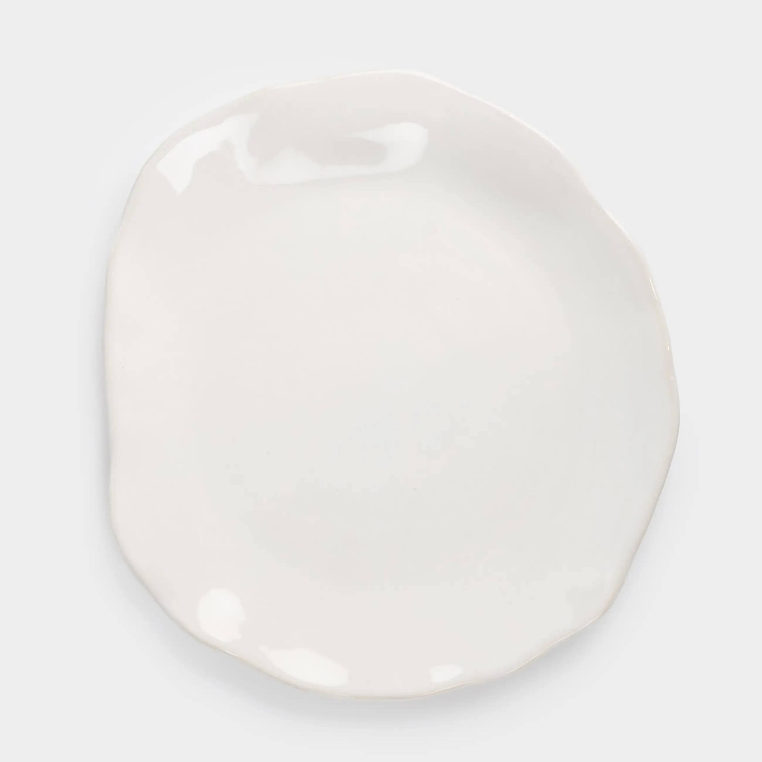 Dinner plate, 27 cm, ceramic, white, Uneven edge, Bumpy