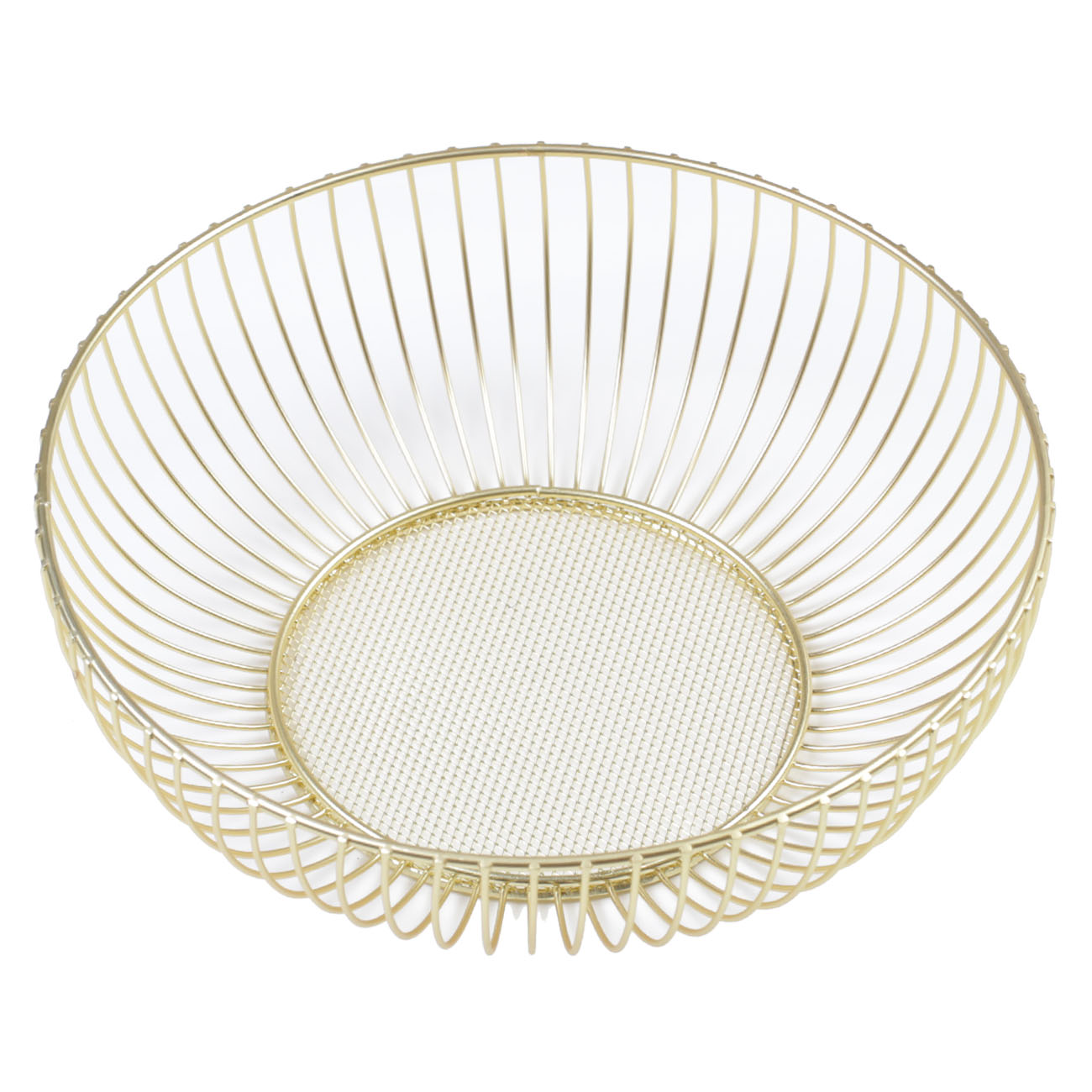 Fruit basket, 25 cm, metal, golden, Twist gold