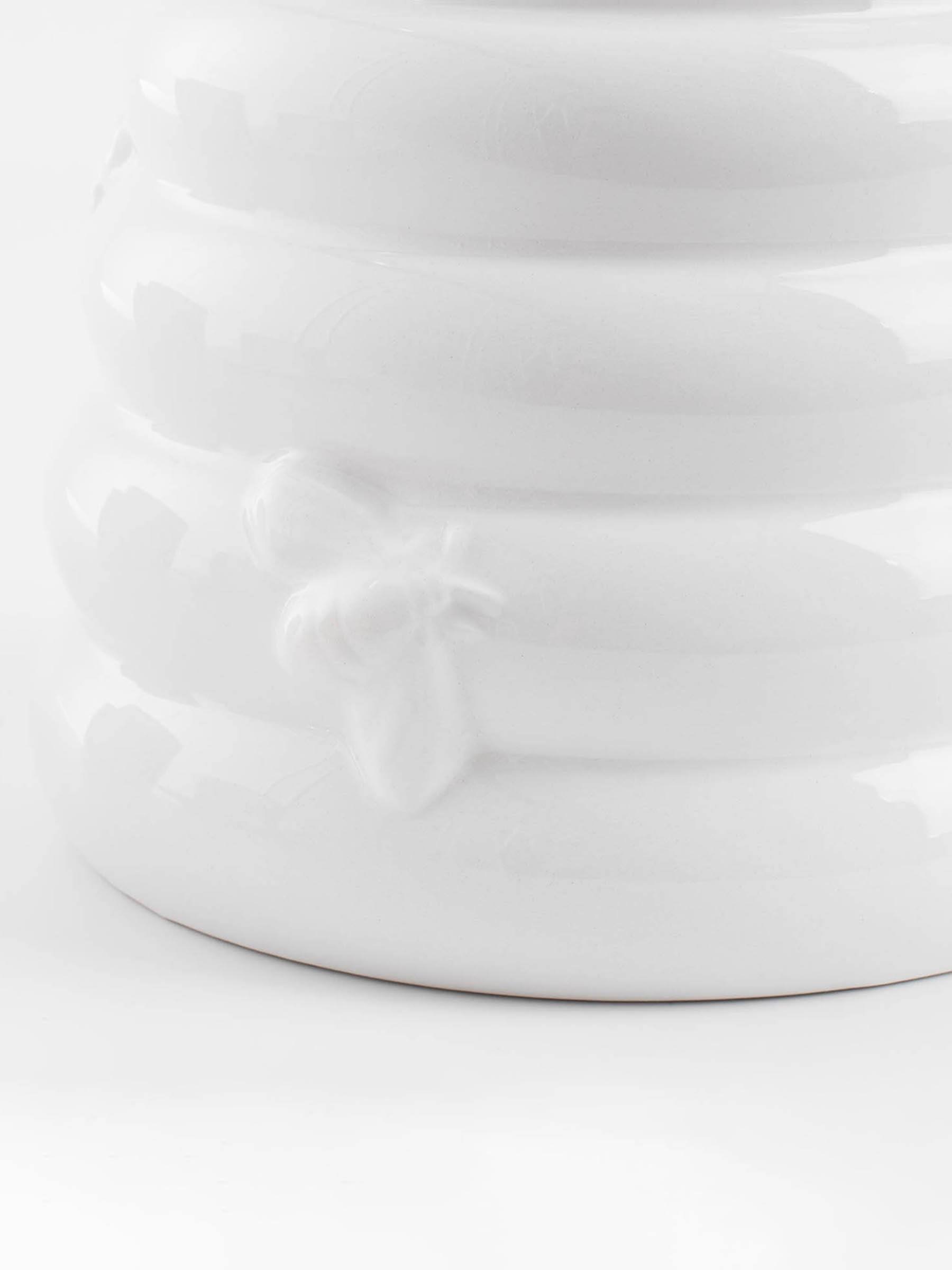 Honey jar, 650 ml, with spoon, ceramic / steel, milk, Bees, Honey, image-5