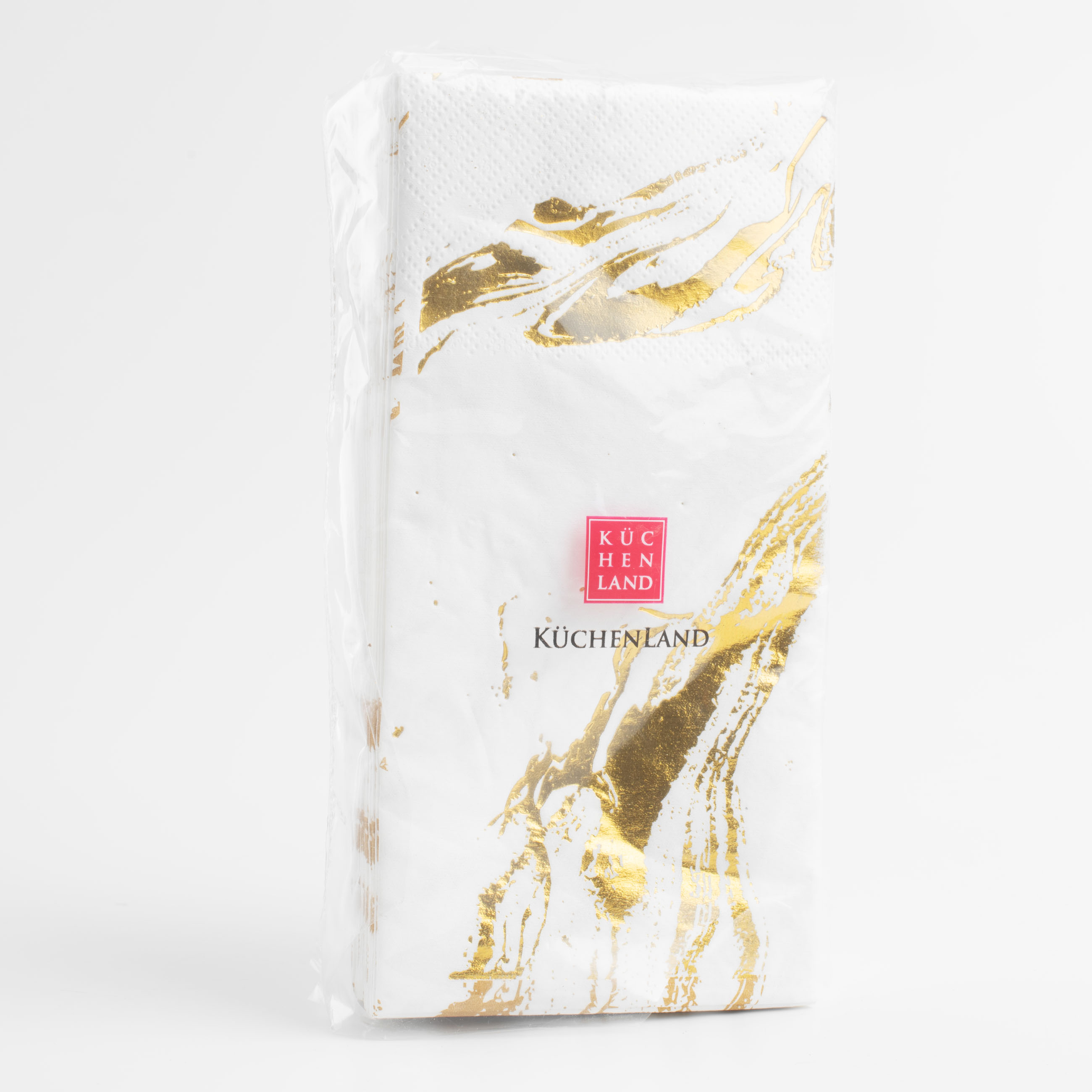 Paper napkins, 33x33 cm, 20 pcs, rectangular, white, Golden marble, Maniera, image-0