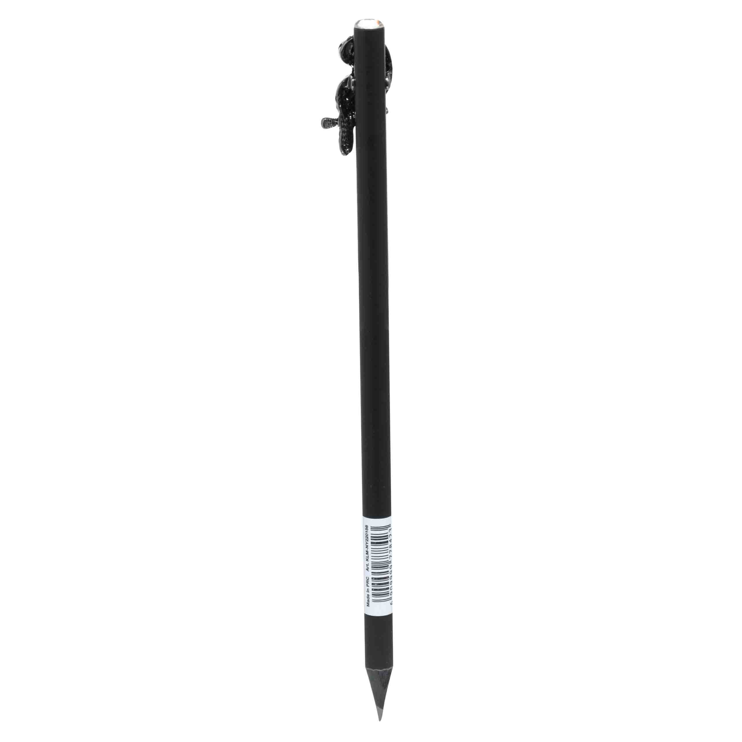Pencil, 18 cm, black-graphite, with figure, black, Owl, Draw figure, image-1