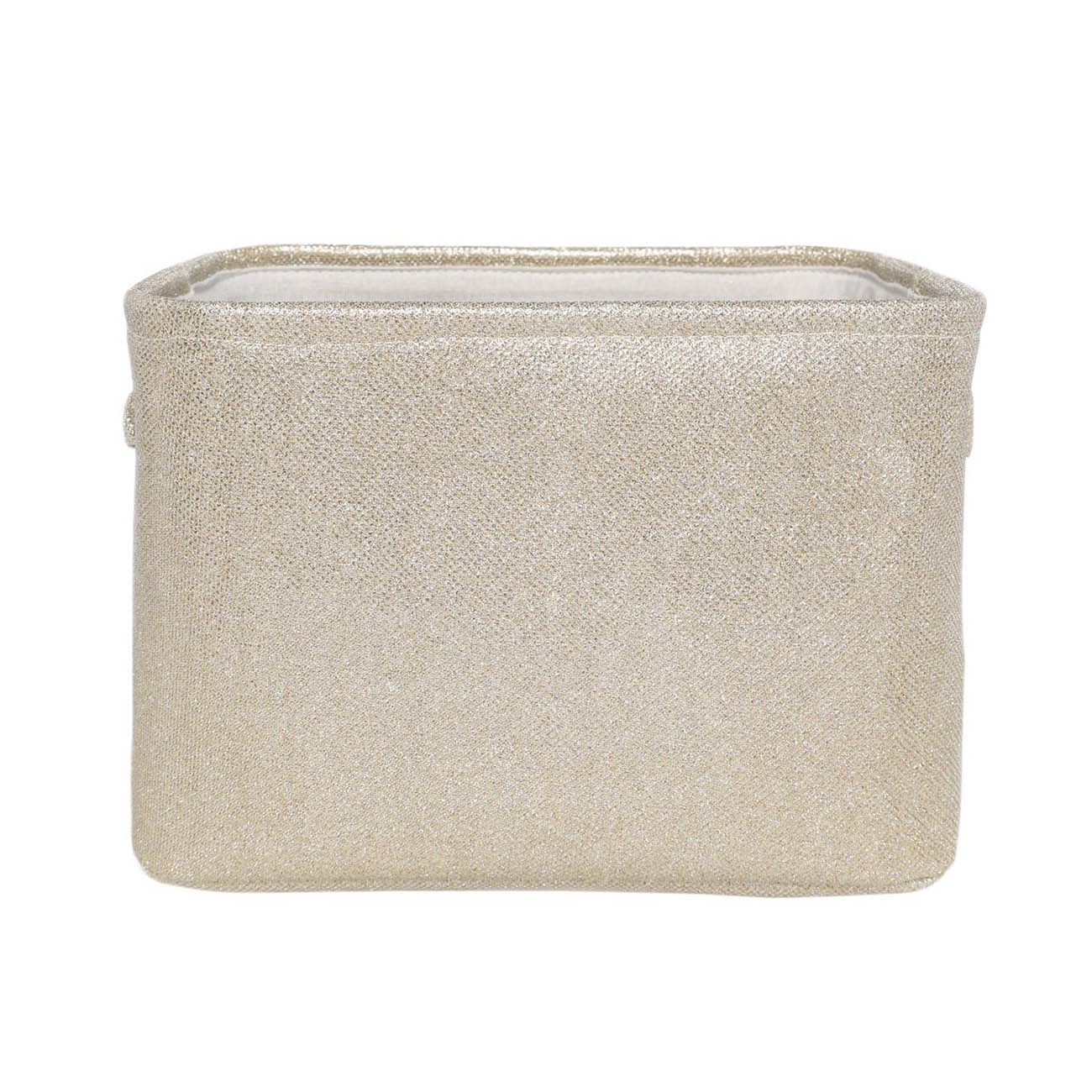 Storage basket, 32x22x22 cm, with handles, Polyester, Rectangular, Golden, Ideally, image-3