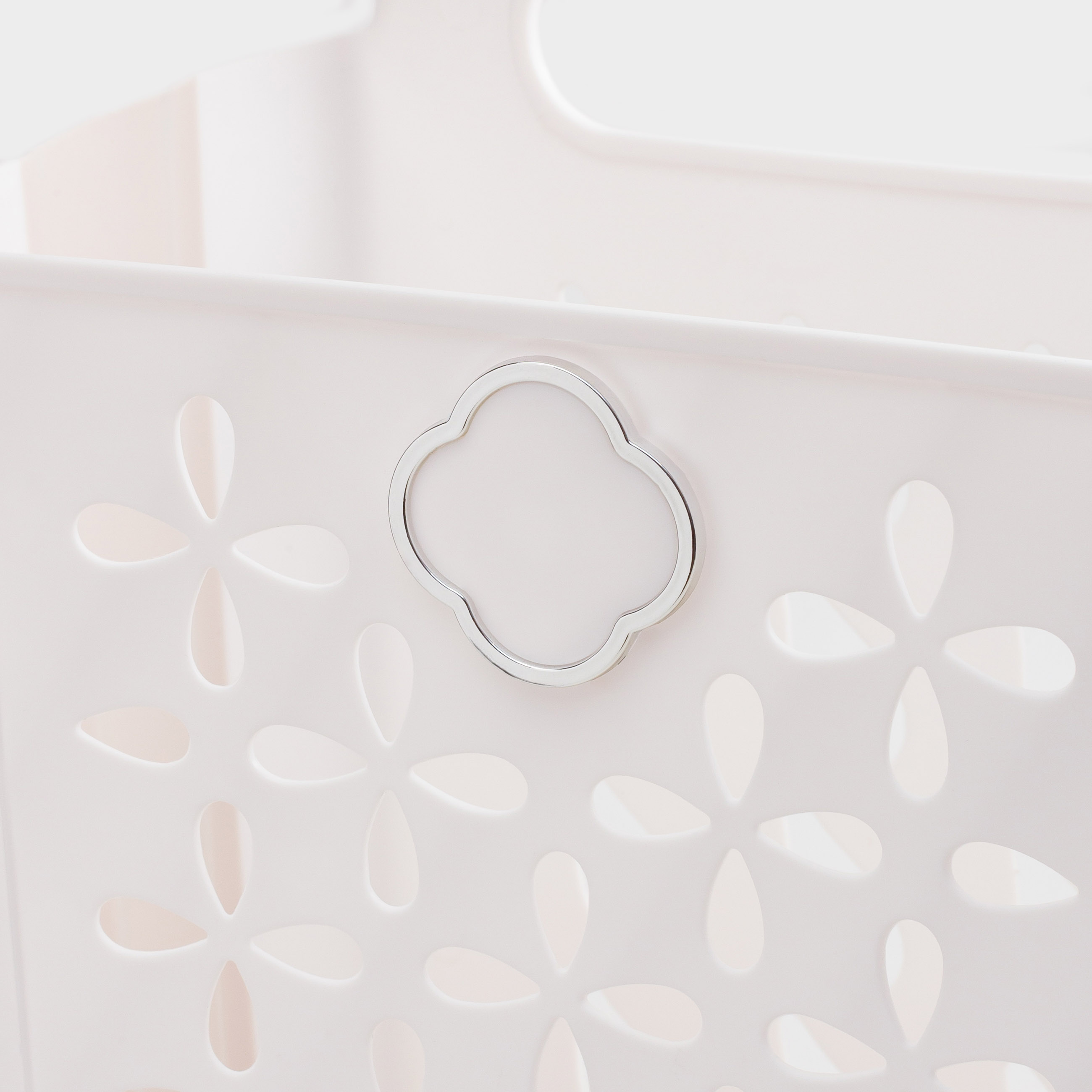 Laundry basket, 18x27x39 cm, folding, plastic / rubber, beige-pink, Foldaway