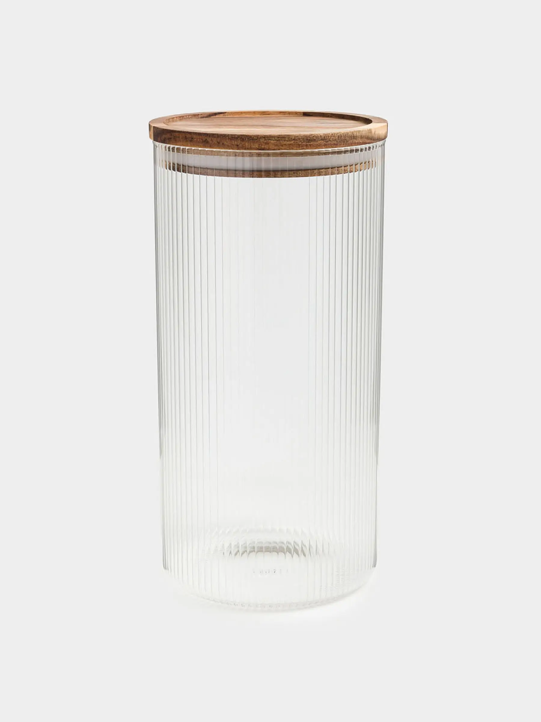 Can for bulk products, 1,7 l, glass B / wood, Ravi wood