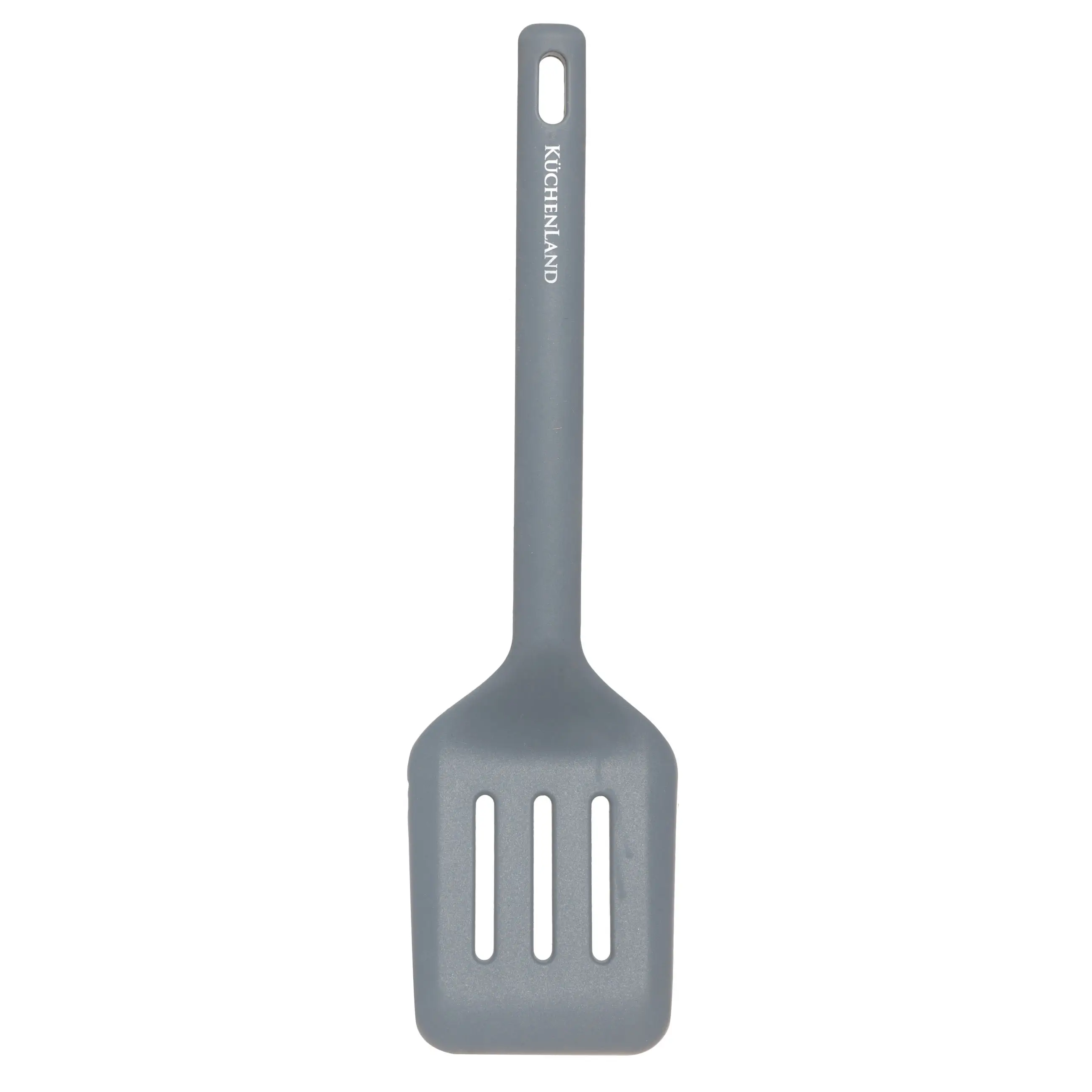 Spatula, 30 cm, slotted, Silicone, Grey, Grey steel, image-0