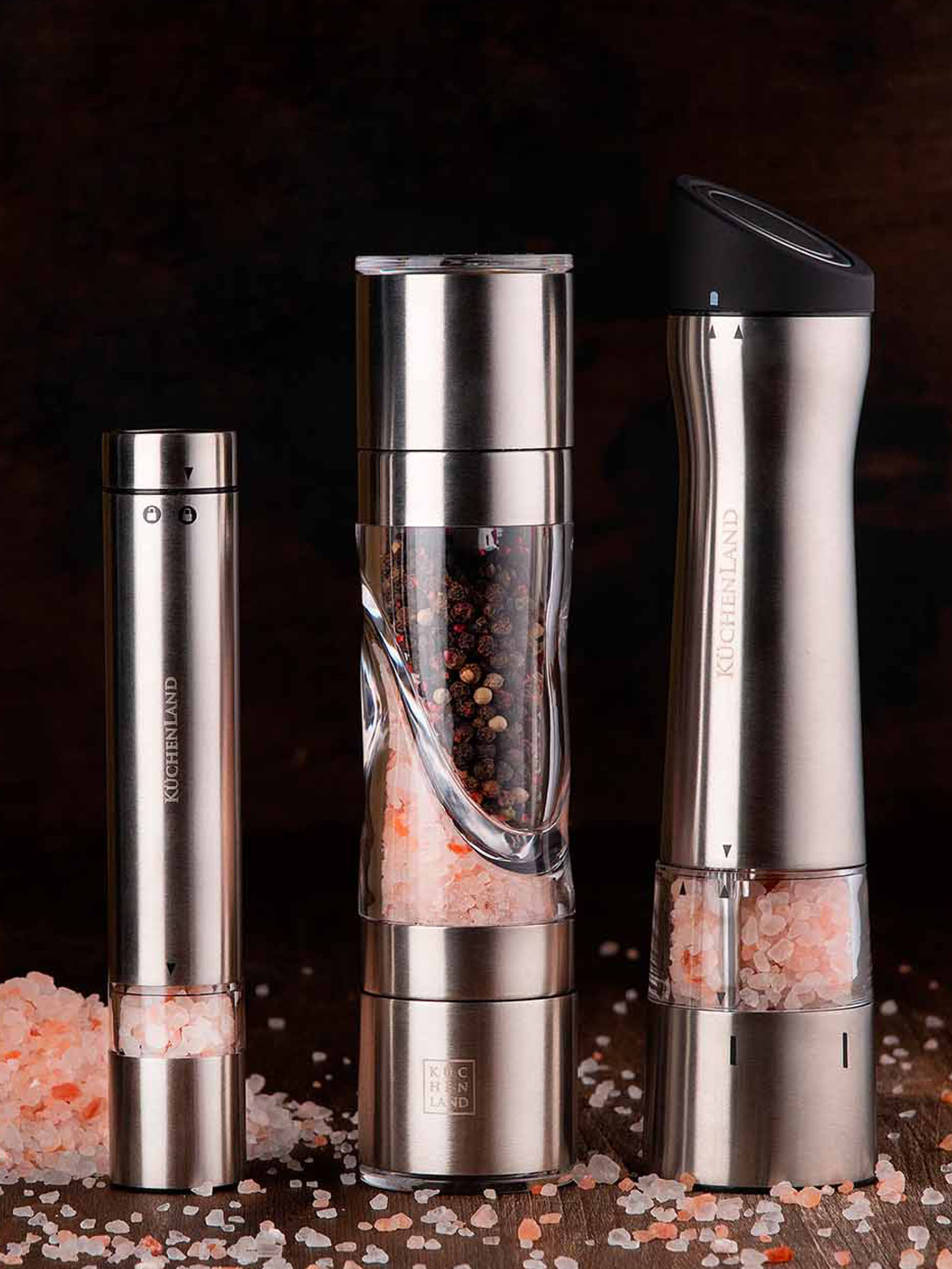 Spice mill, 24 cm, electric, steel / plastic, LED B, beveled, Classic, image-6