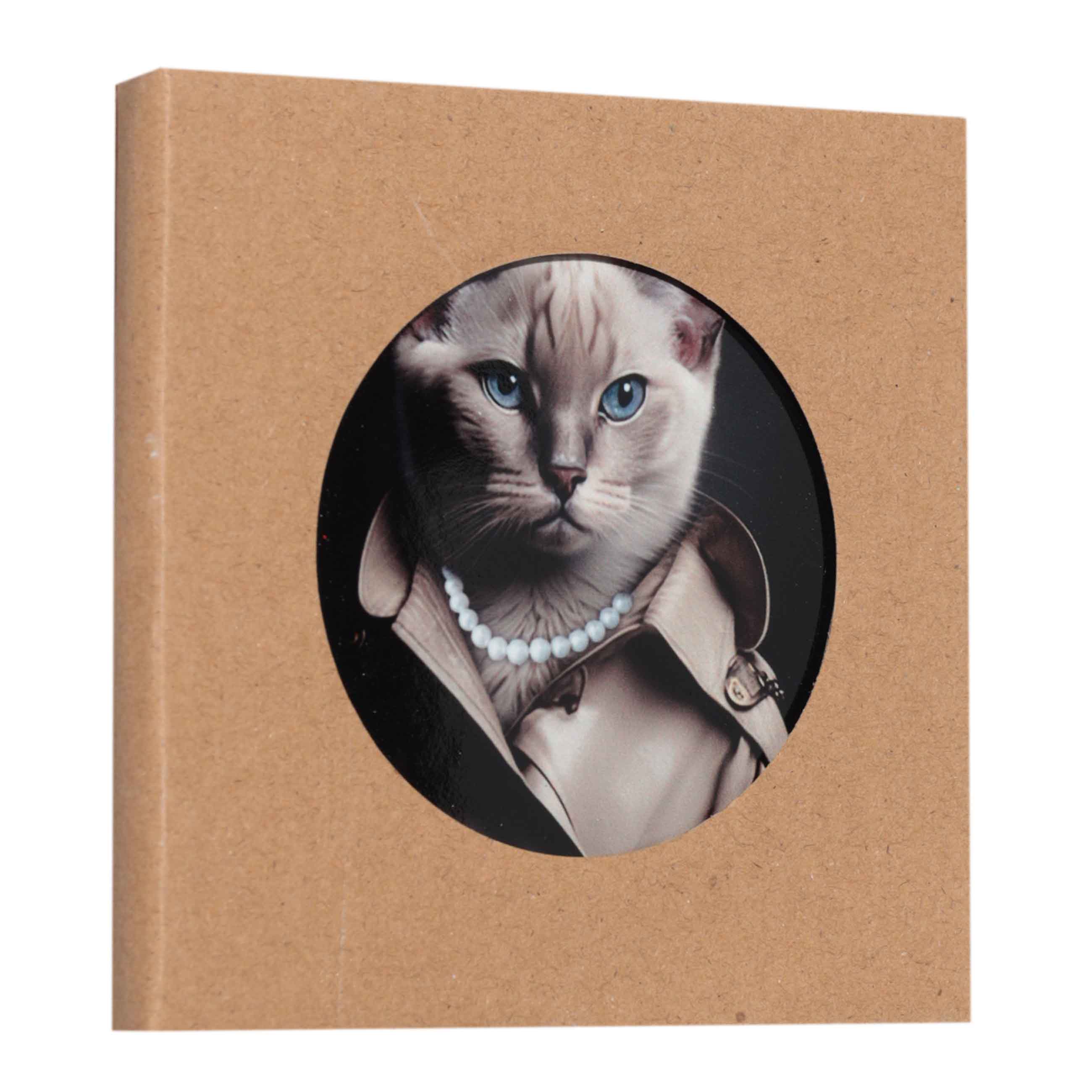 Mug stand, 11 cm, ceramic / cork, round, Cat in coat, On style, image-2