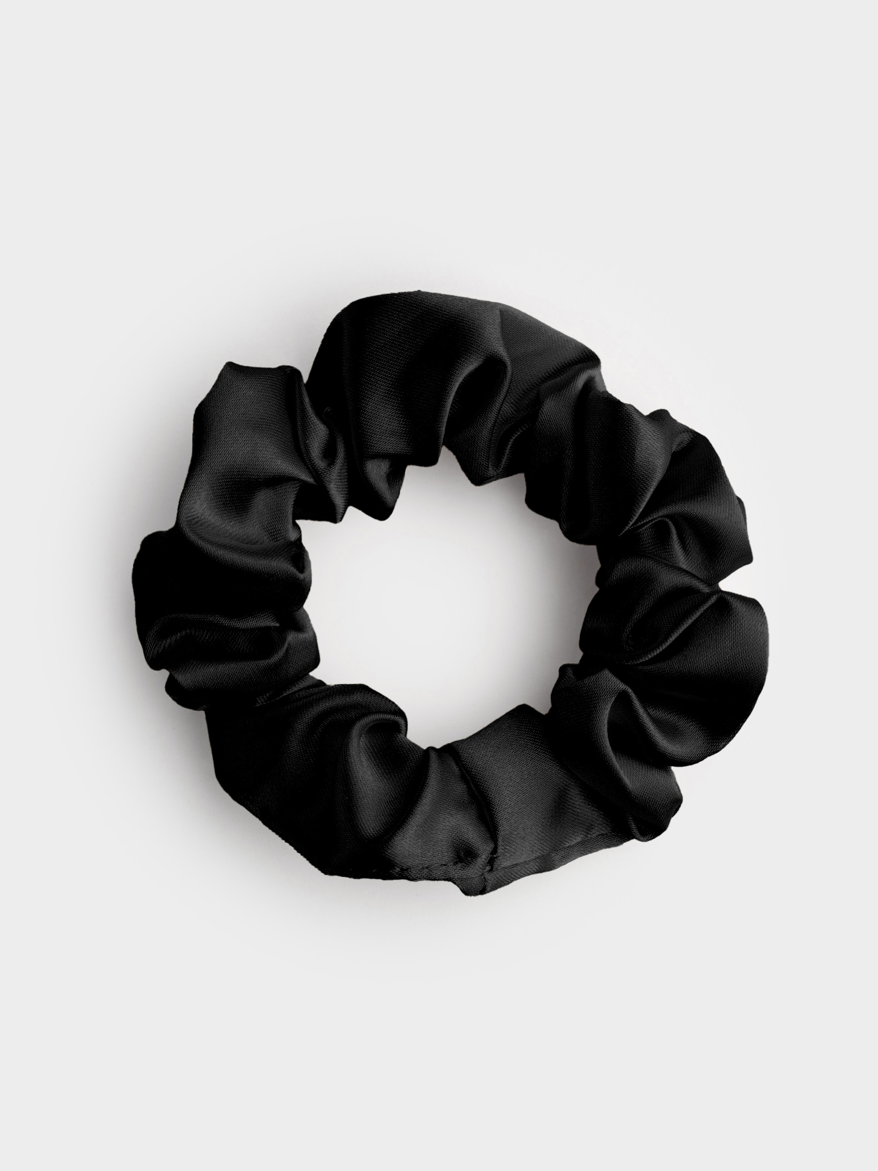 Elastic band for hair, 6 cm, satin, black, Silk, image-0
