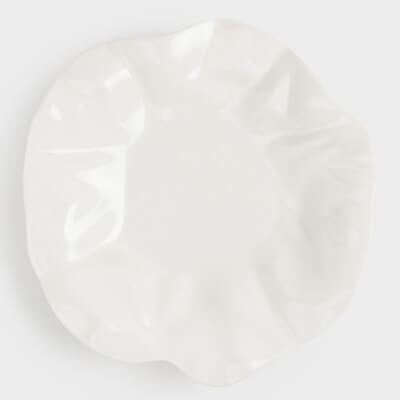 Dinner plate, 25 cm, porcelain N, milk, Crumpled effect, Crumple ,image-0