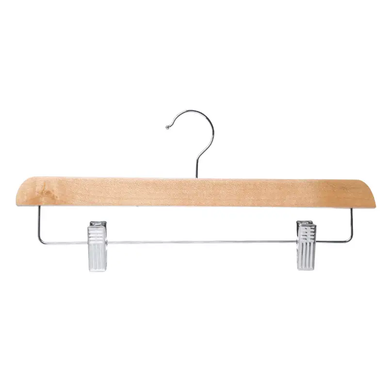 Hanger for trousers/skirts, 36 cm, 2 pcs, with clips, wood, natural, Eco life ,image-0