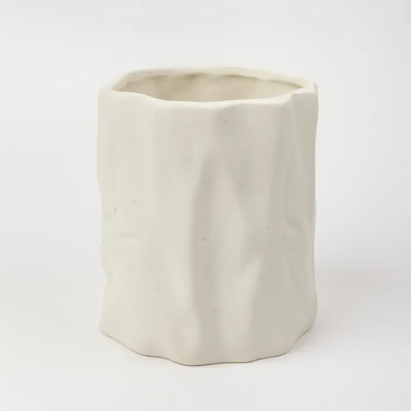 Kitchen accessories stand, 15 cm, ceramic, milk, speckled, Crumple speckled ,image-0