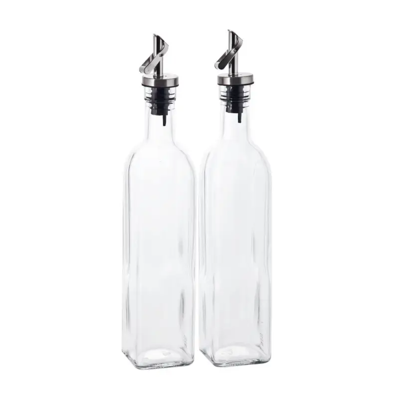 Oil and vinegar bottle, 500 ml, 2 pcs, glass / metal, Comfort
